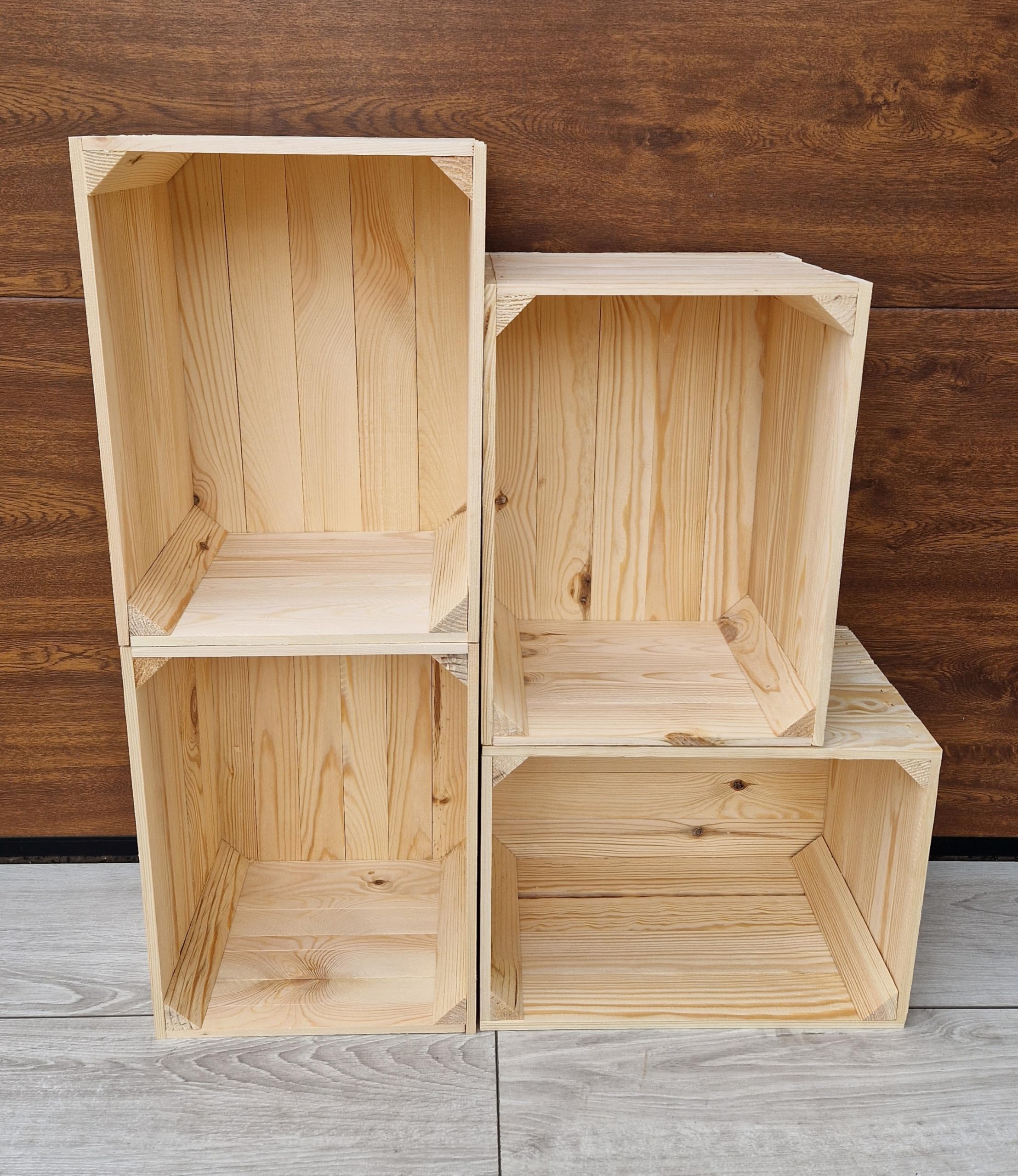Small Wooden Storage Crates - Natural Rustic Vintage Home Décor (4)