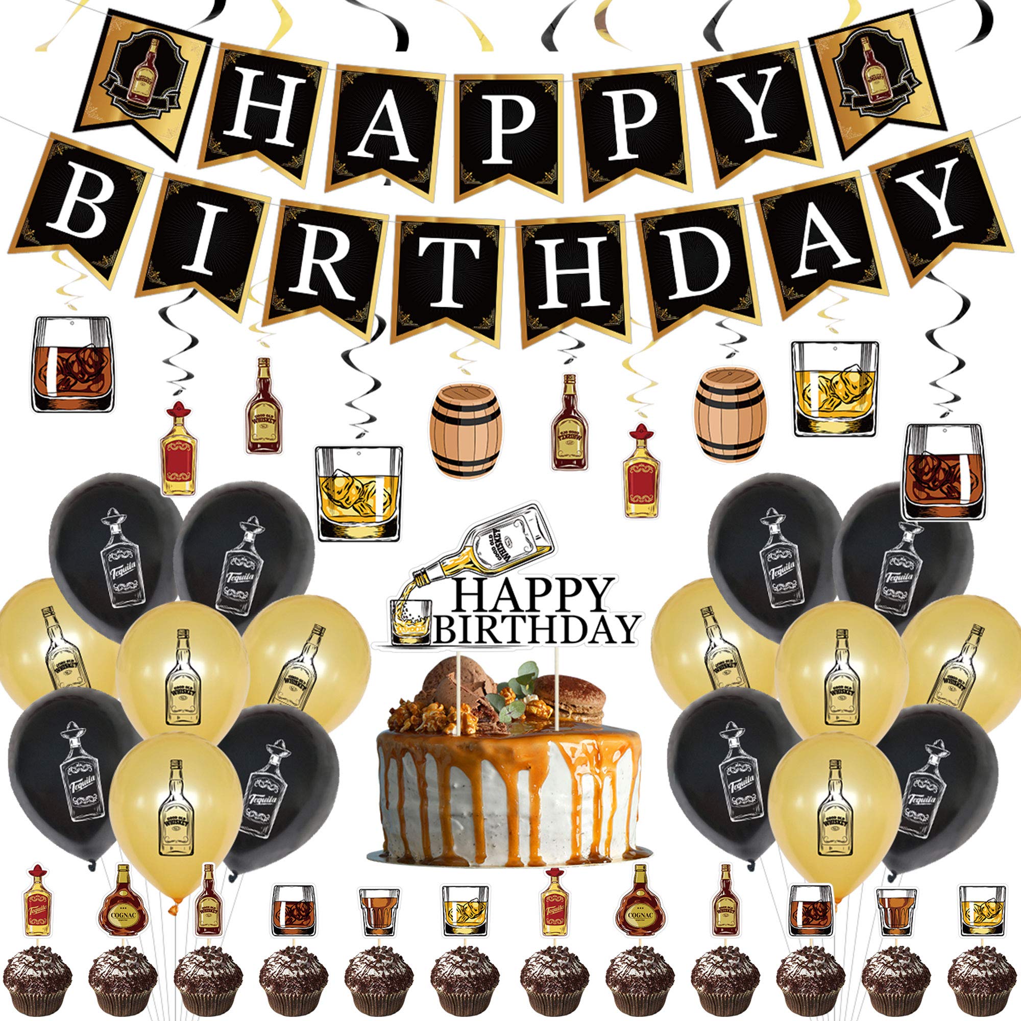 Buy Whiskey Birthday Decorations, Mug Whiskey Birthday Party Supplies
