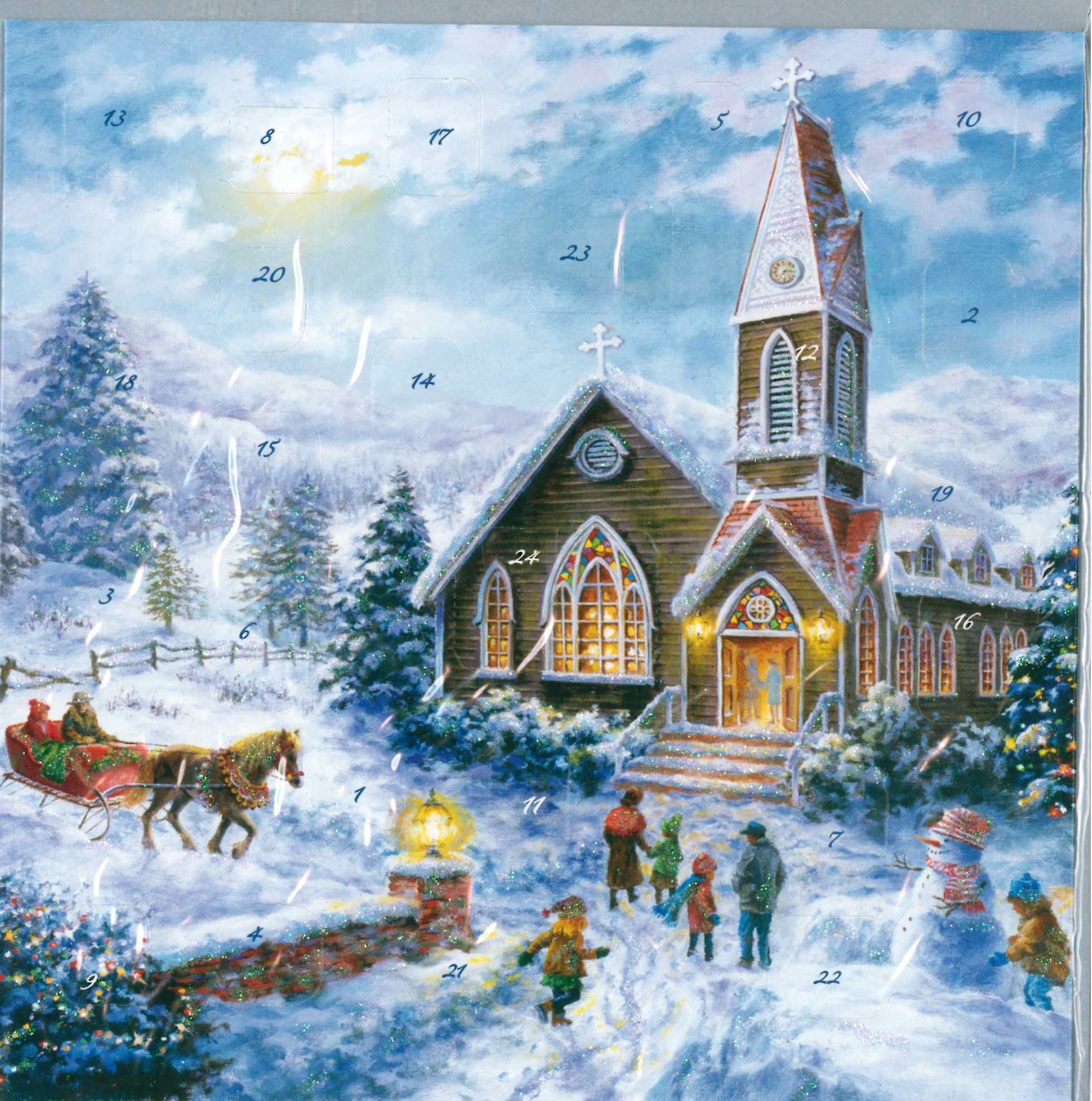 Adventskalender Weihnachtskarte Mit 24 Türchen – 15,2 X 15,2 Cm | Mit Weißem Umschlag | Blanko Innen Für Persönliche Wünsche | Hergestellt In England