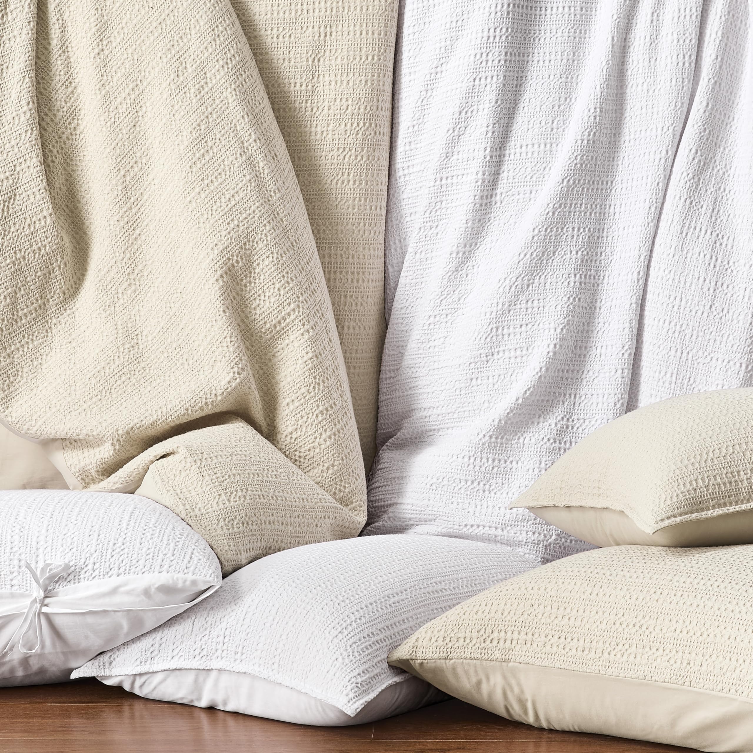 Amazon.com: WDCOZY 100% Cotton Luxury Honeycomb Duvet Cover Set
