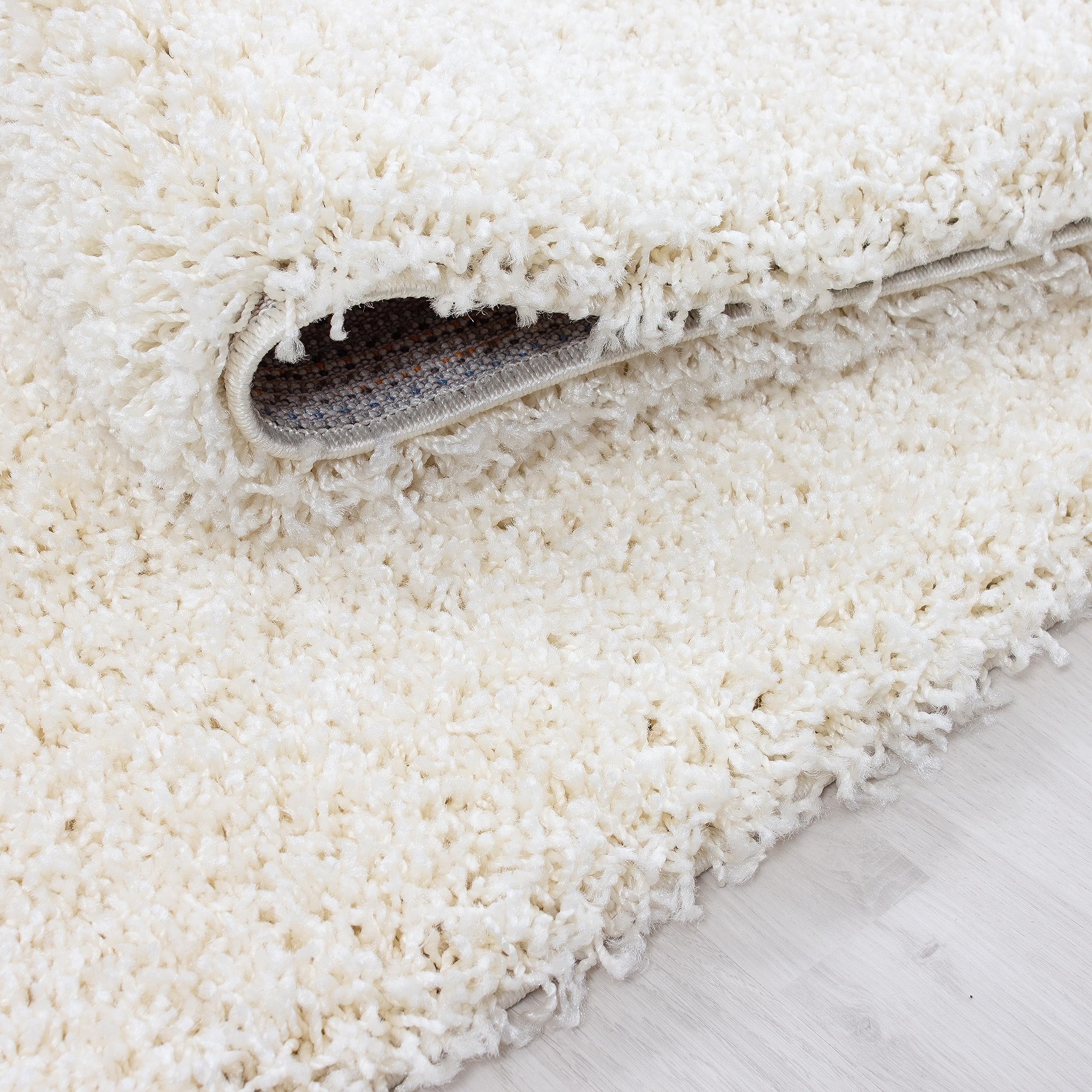 HomebyHome Alfombra Salon Peludo de Pelo Largo Crema 160x230 cm - Alfombras de Habitacion Sala de Estar Modernas Suave y Esponjoso - Alfombras Dormitorio Moqueta Cocina Rectangular