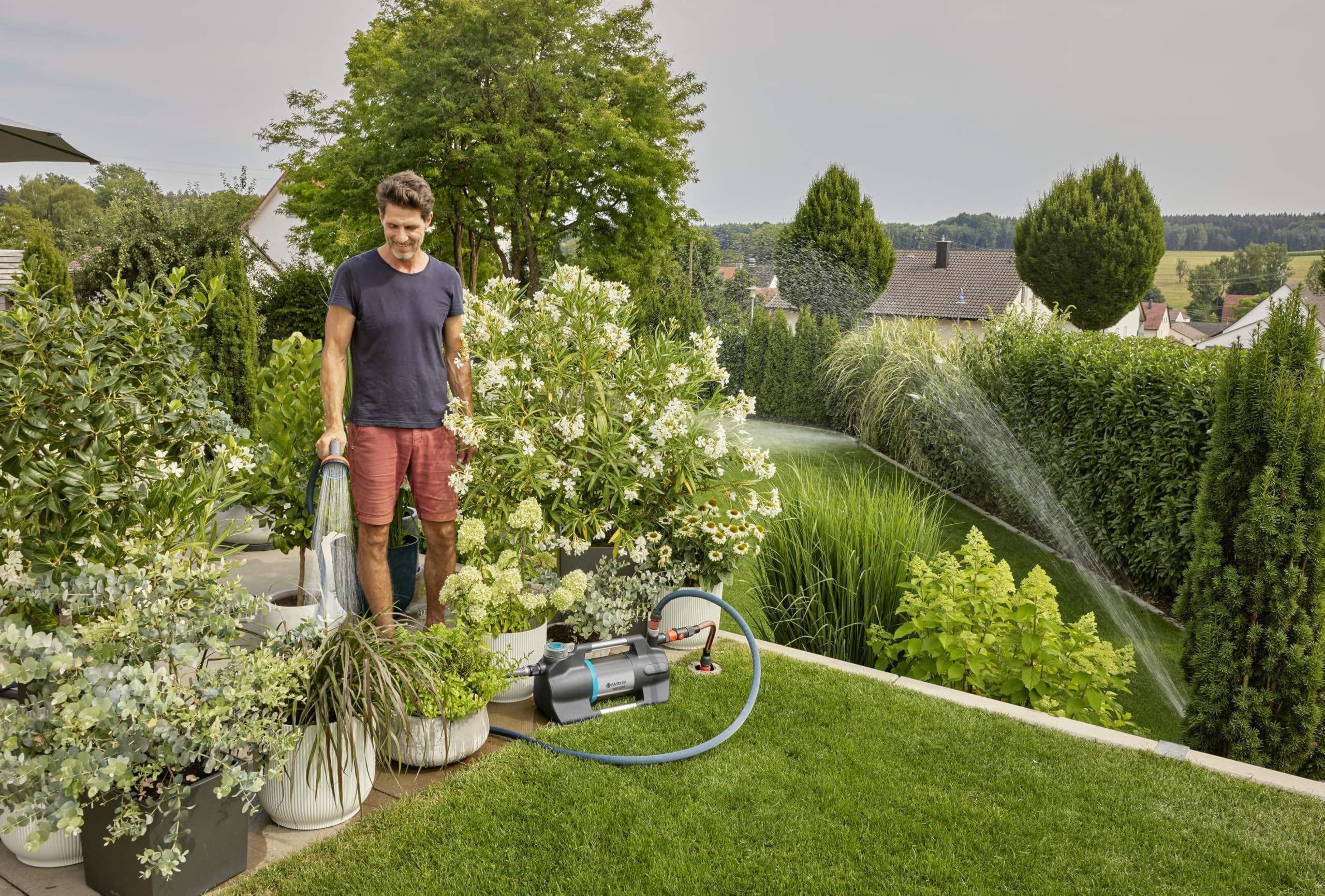 Gardena Gartenpumpe 6300 SilentComfort: Extra leise Bewässerungspumpe via App steuerbar, Fördermenge 6300 l/h, Trockenlaufsicherung, rostfreier Edelstahl, stromsparend und wasserfest (9058-20)