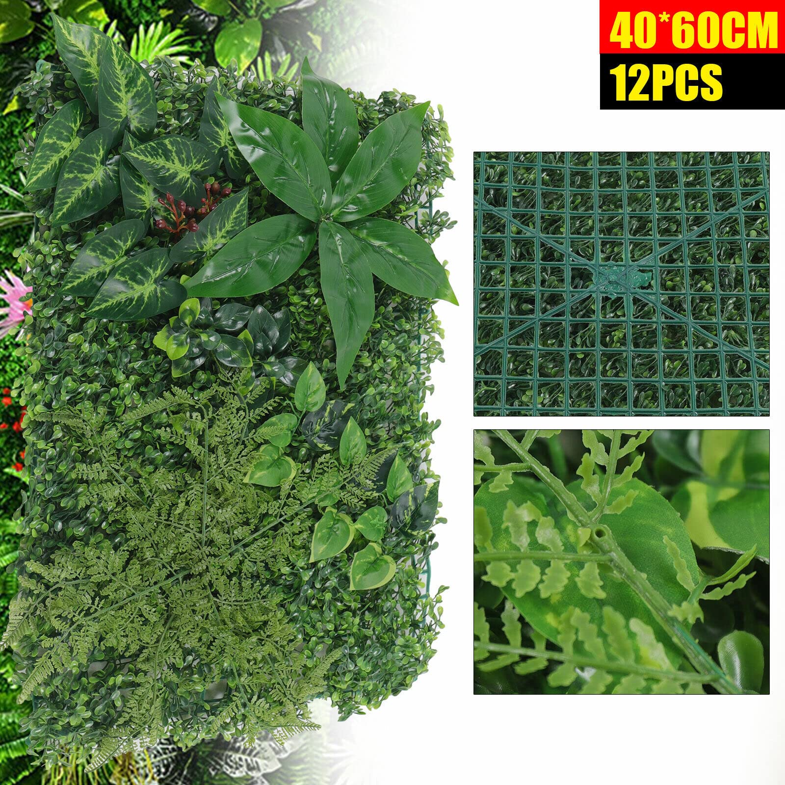 9 Tabletten Simulation Pflanzenwand, 40x60cm Miniaturgarten, DIY Garten Deko, Kunstrasen Miniatur Moos Für Garten Hochzeit Wanddekoration Und Hausgarten Indoor Outdoor Decor, 247 Gabeln,Grün
