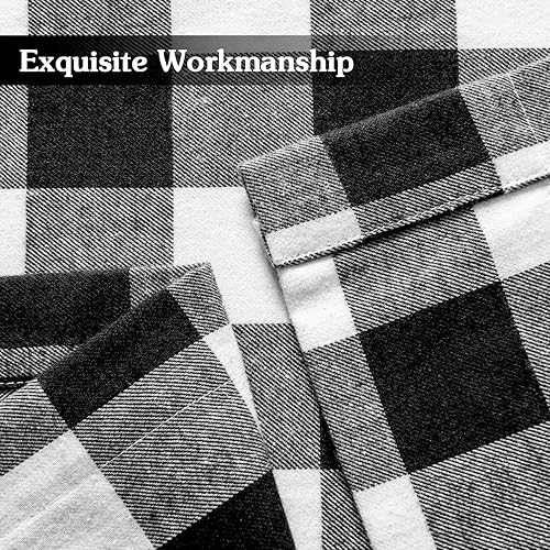 Miniatura 5 de Melodieux Buffalo - Cortinas a cuadros para sala de estar, dormitorio, estilo granja, estilo guingán, con textura de algodón, con bolsillo para