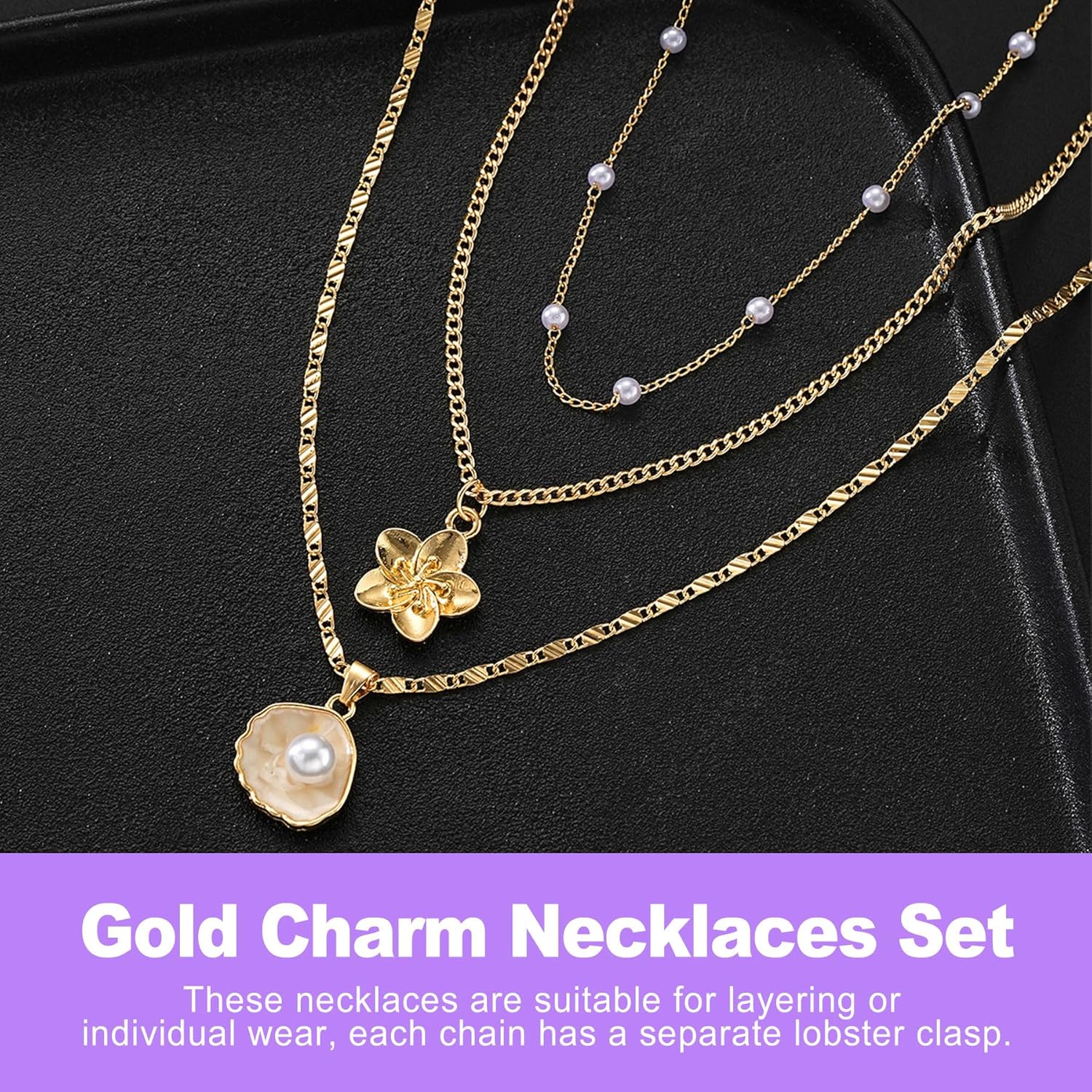 3Pcs Dainty Seashell Necklace Women Handmade Gold Plated Summer Beach Wear Adjustable Boho Cowrie Shell Choker Ocean Inspired Gifts for Her Natural Layering Pendant Necklace - Image 4