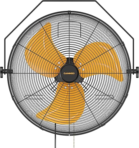 Miniatura 10 de Ventilador de montaje en pared de 18 pulgadas, cable de alimentación extendido de 6.6 pies, ajuste de inclinación de 360°, ventilador industrial
