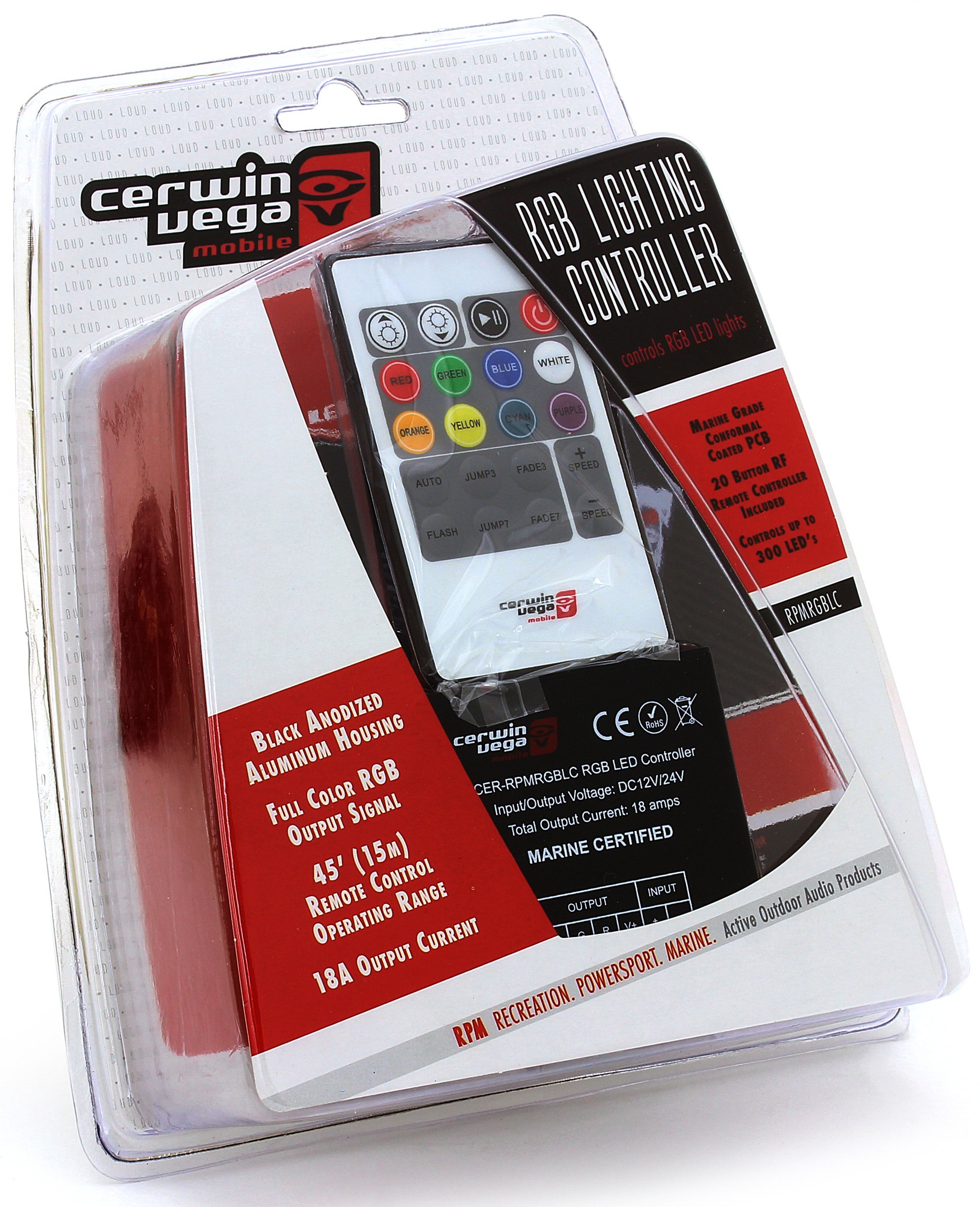 Cerwin Vega RGB LED Remote Lighting Controller for Car Audio Receivers, Car Accessories and Decor – Compact, Durable, and Easy to Use with Multiple Color and Brightness Options RPMRGBLC