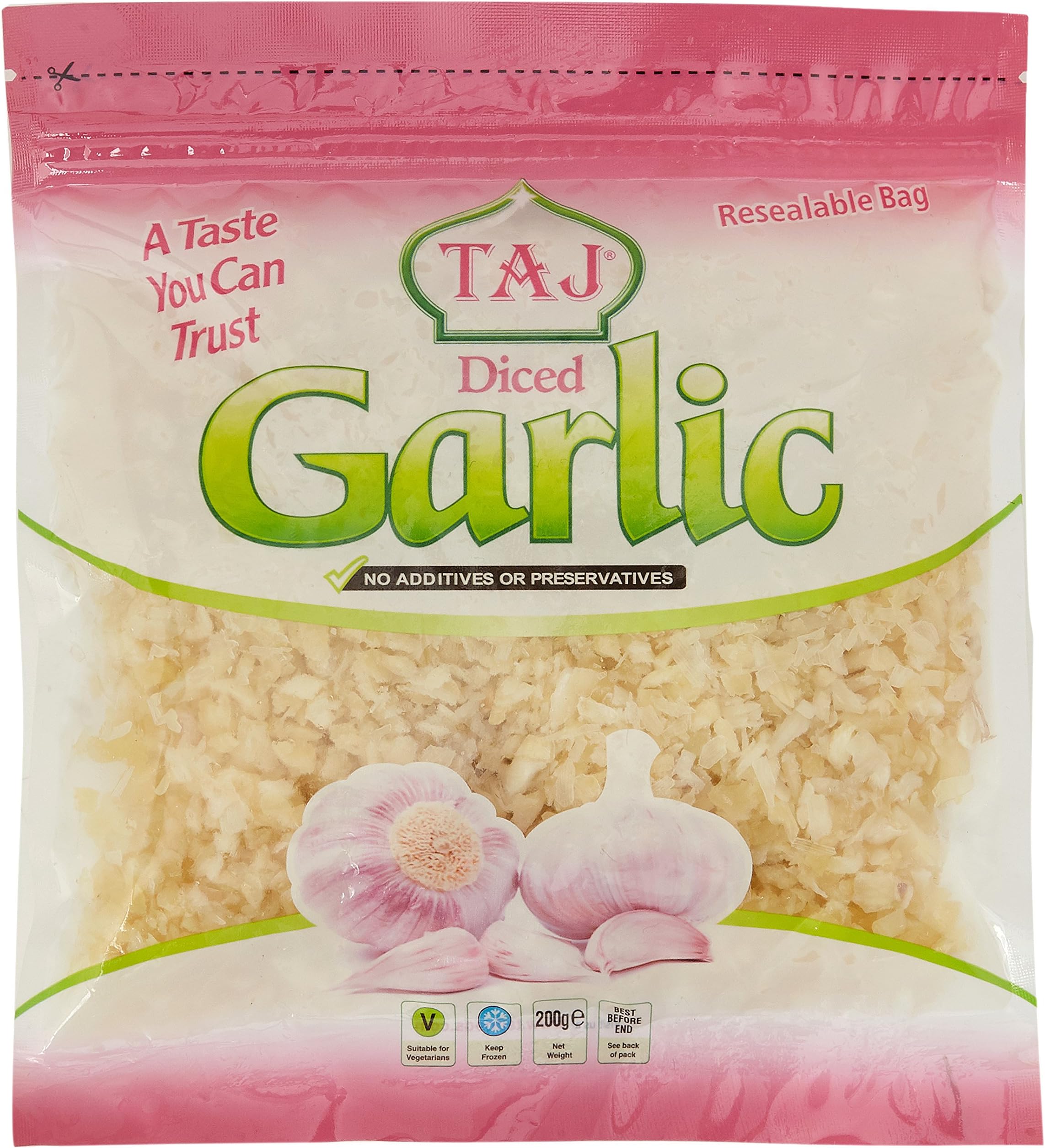 Taj Diced Garlic, 200g (Frozen)