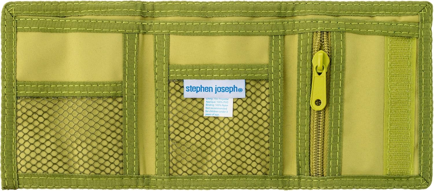 Stephen Joseph, Kids Unisex Wallet, Toddler Wallet for Boys and Girls with Applique Designs, Screen Printed Wallet with Zippered Coin Pocket, Blue Construction - Image 3