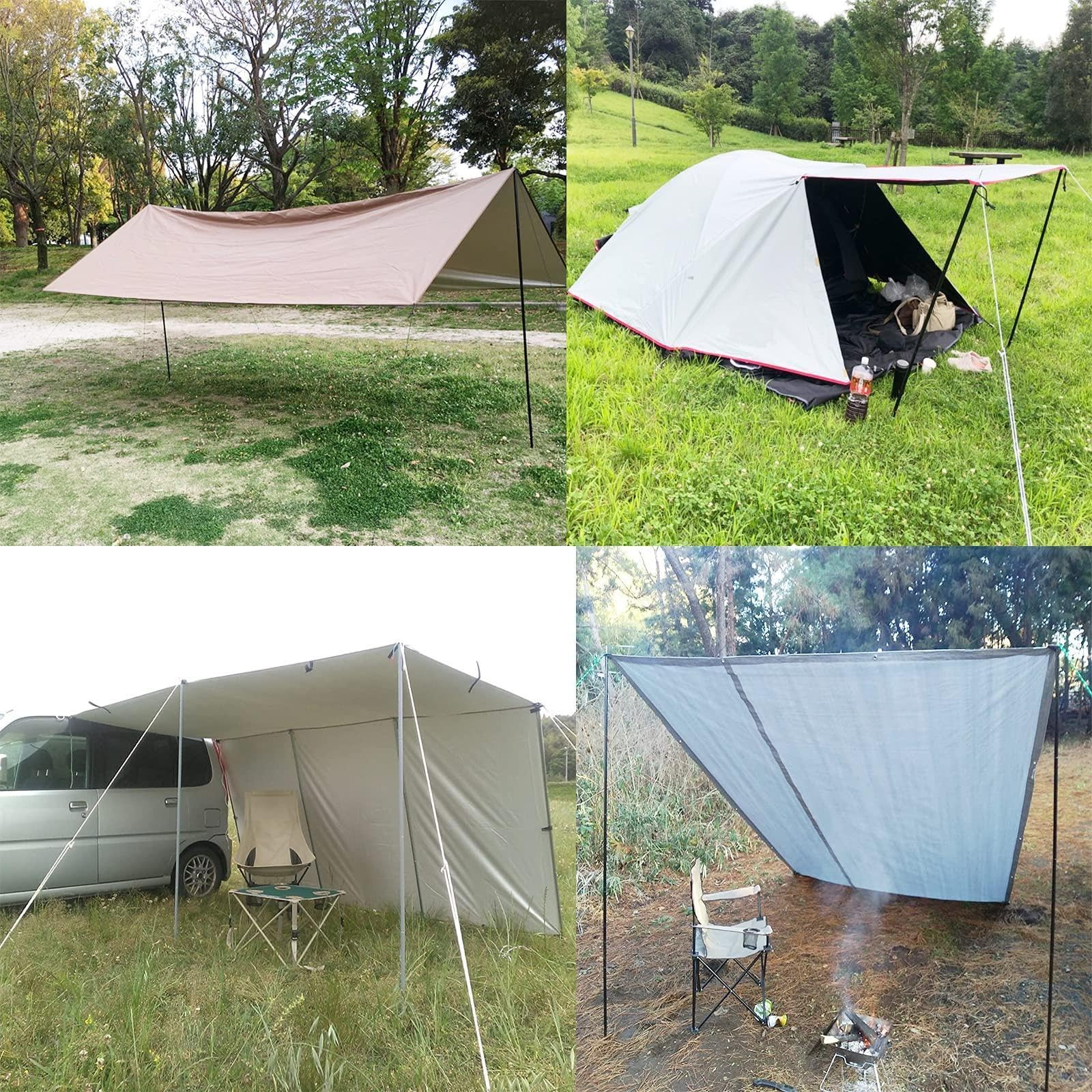 キャンプ用　タープ　ポール　連結　セット Amazon | タープ ポール アルミ 2セット 4節連結分割式 多段階