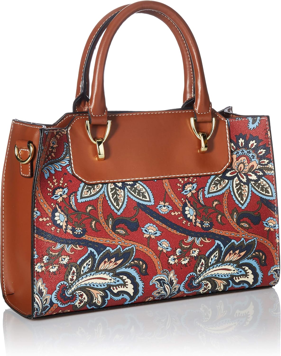 London Fog Belmont Satchel Floral Tapestry