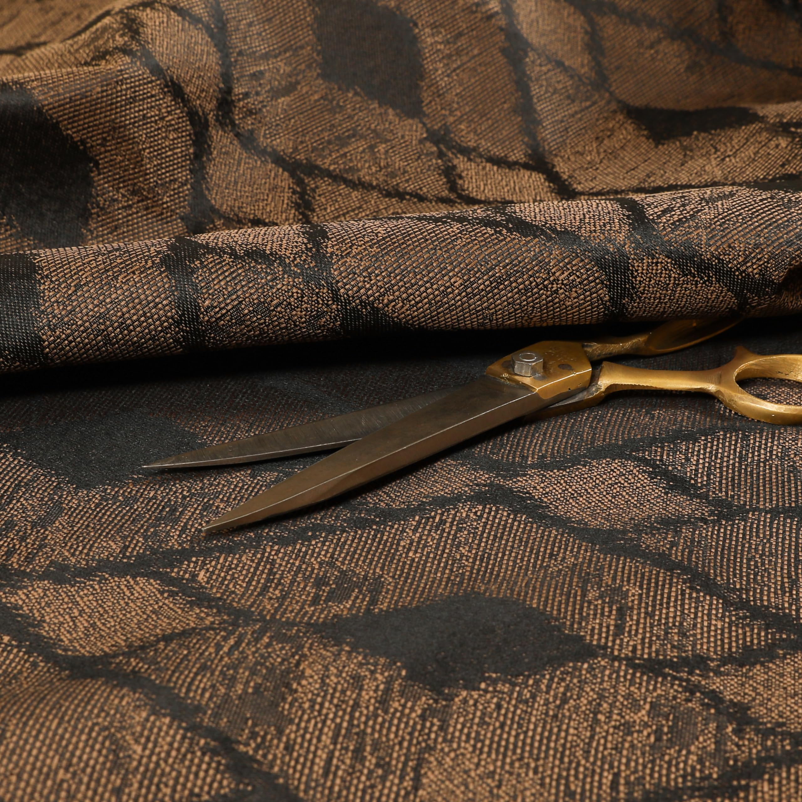 Redbrick Mill Fabrics Flame Retardant Diamond Pattern Lightweight Chenille Brown Colour Upholstery Curtain Fabrics (1 Metre)
