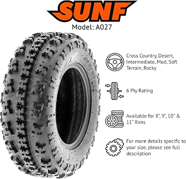 SunF 21x7-10 ATV UTV Knobby Tire 21x7x10 Sport Race 6 PR A027 - PAIR of 2
