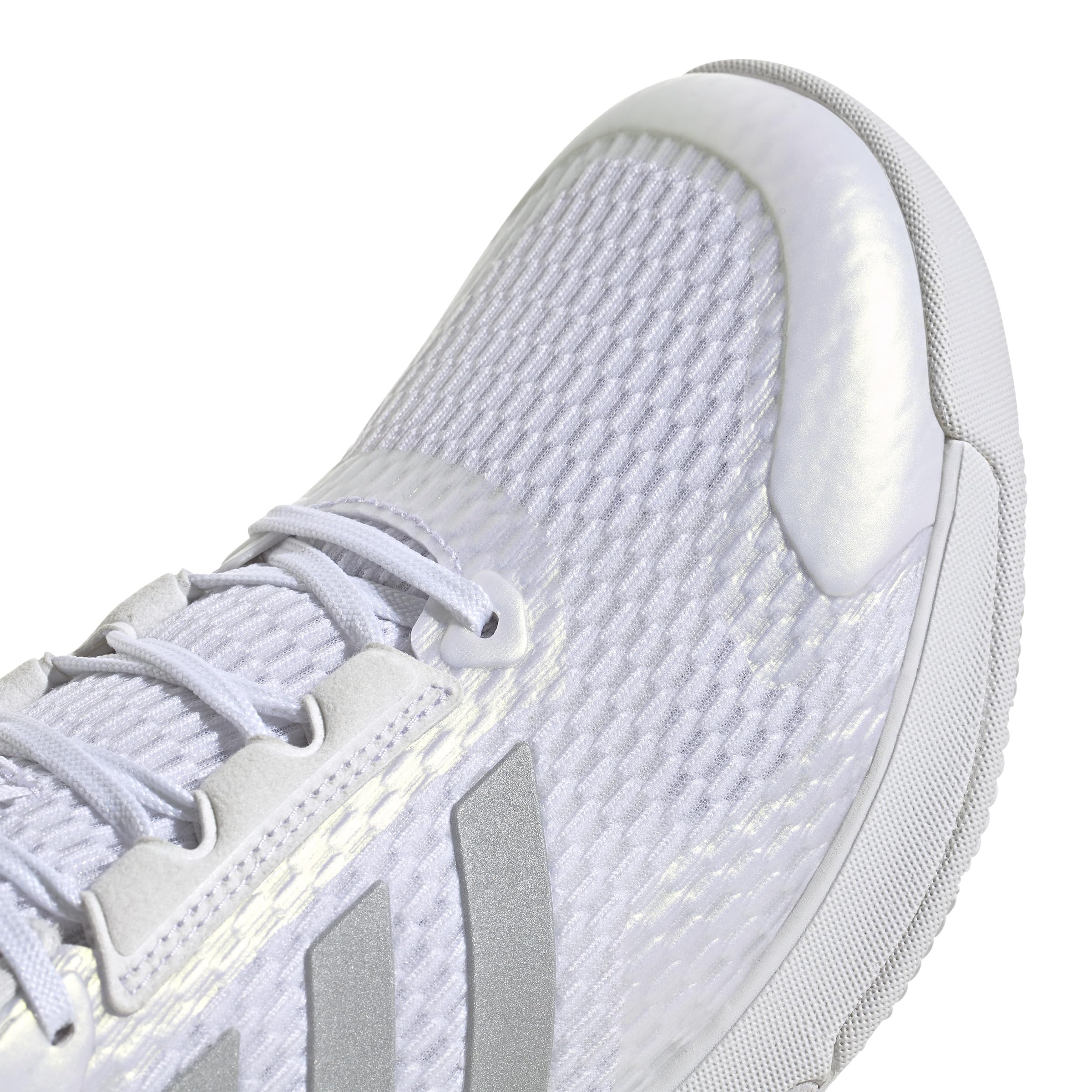 adidas Women's Novaflight 2 Indoor Sneaker, White/Silver Metallic/White, 11