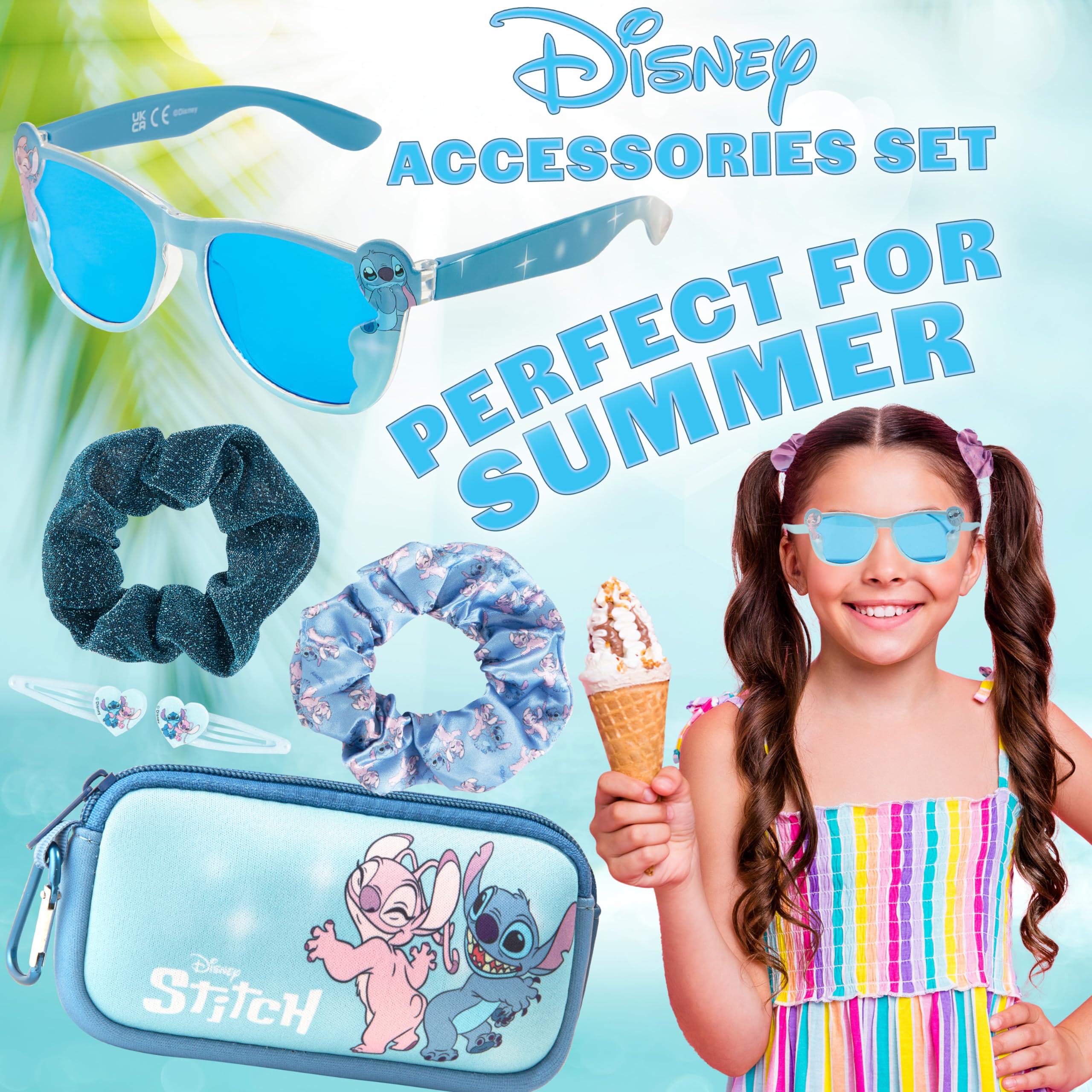 Disney Occhiali da Sole Bambina Protezione UV con Borsette e Accessori Capelli Set - Regalo per Ragazze