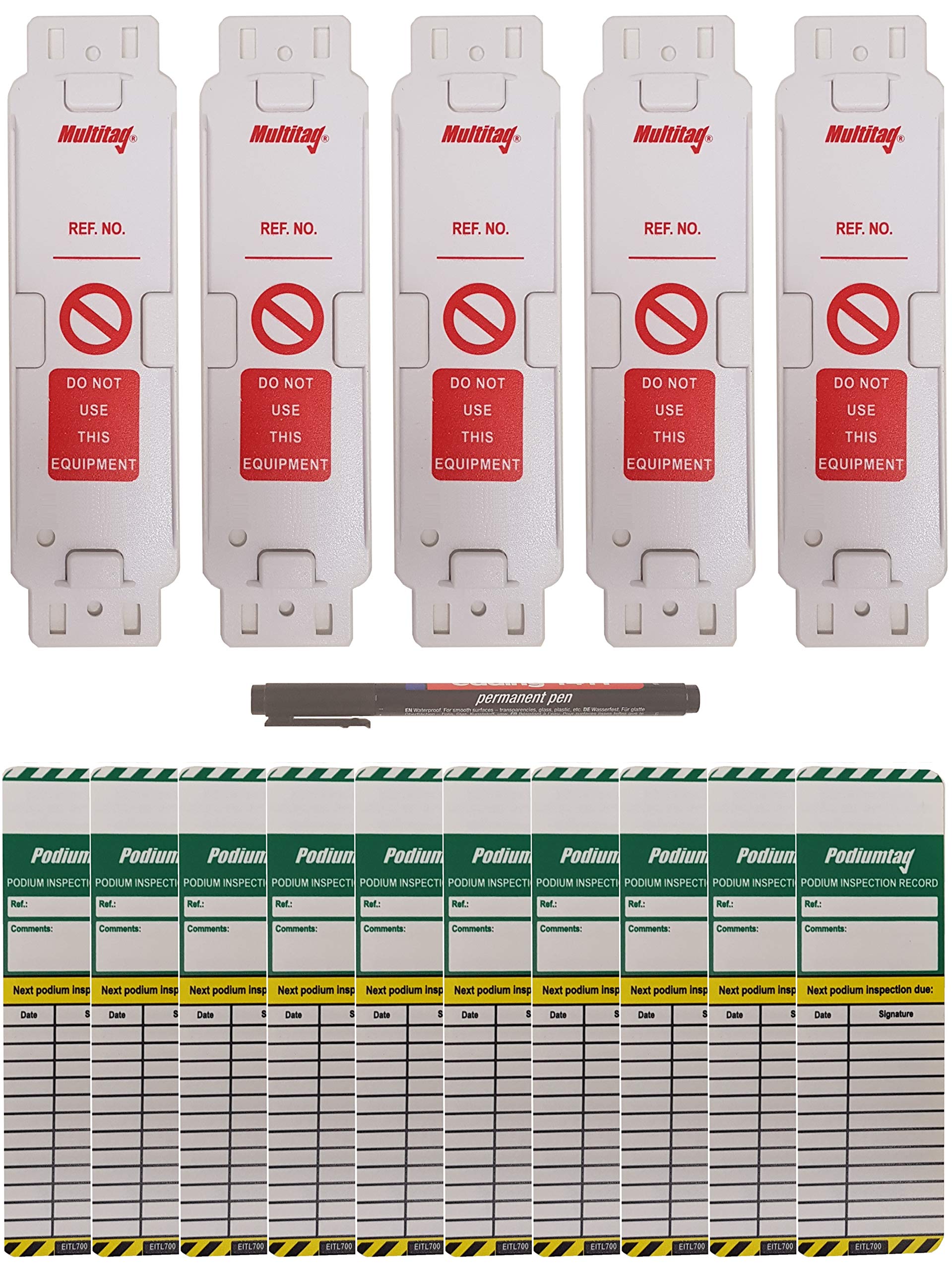 Bps Access Solutions Podium Tag Large Company Set - X5 Holders, X10 Inserts & X1 Pen