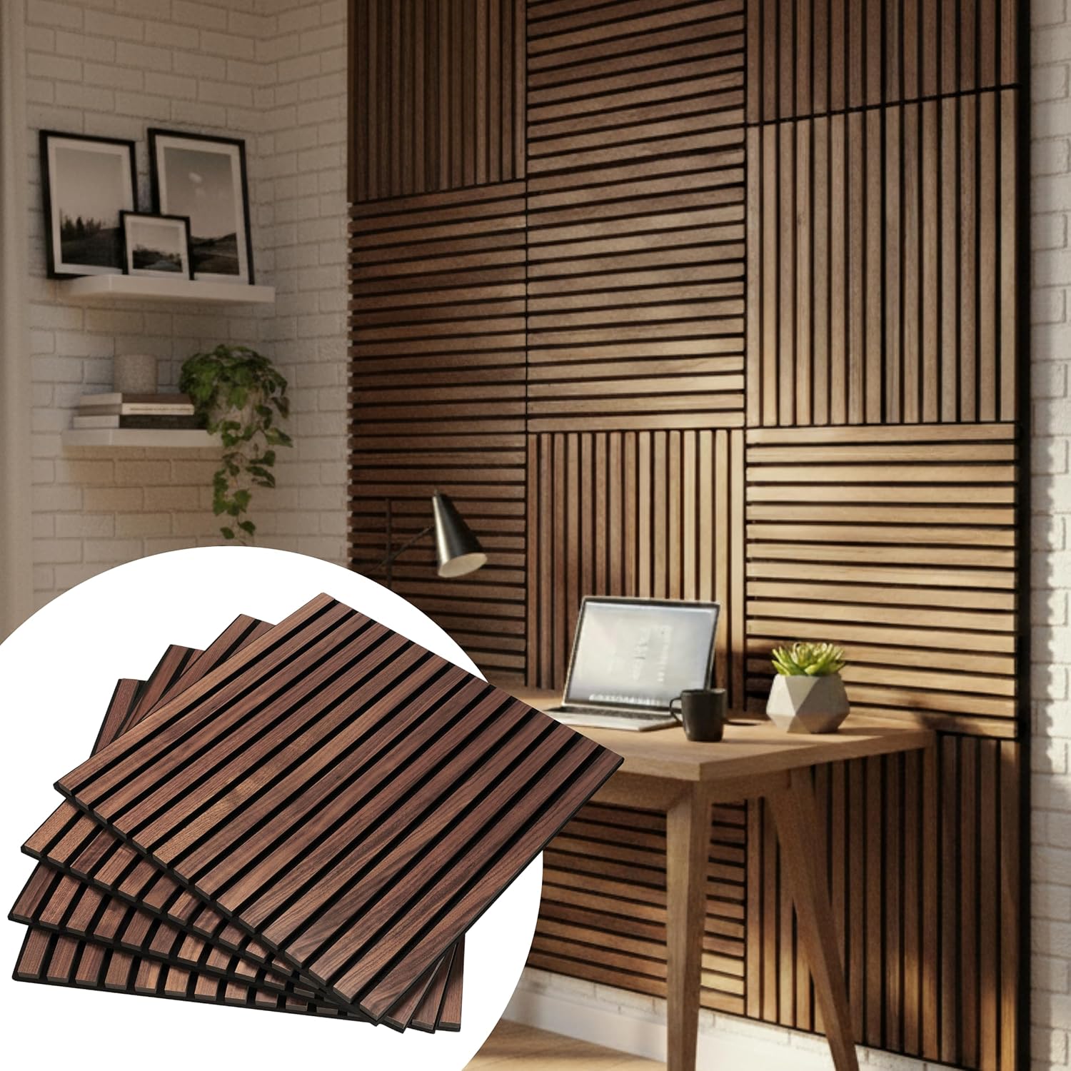 4-Pack RT60X Pro Acoustic Wood Panels, 24x24 Inch | Noise Reduction & Sound Absorption Panels for Home Studio, Office, Gaming Room | Fire-Retardant, UV Coated