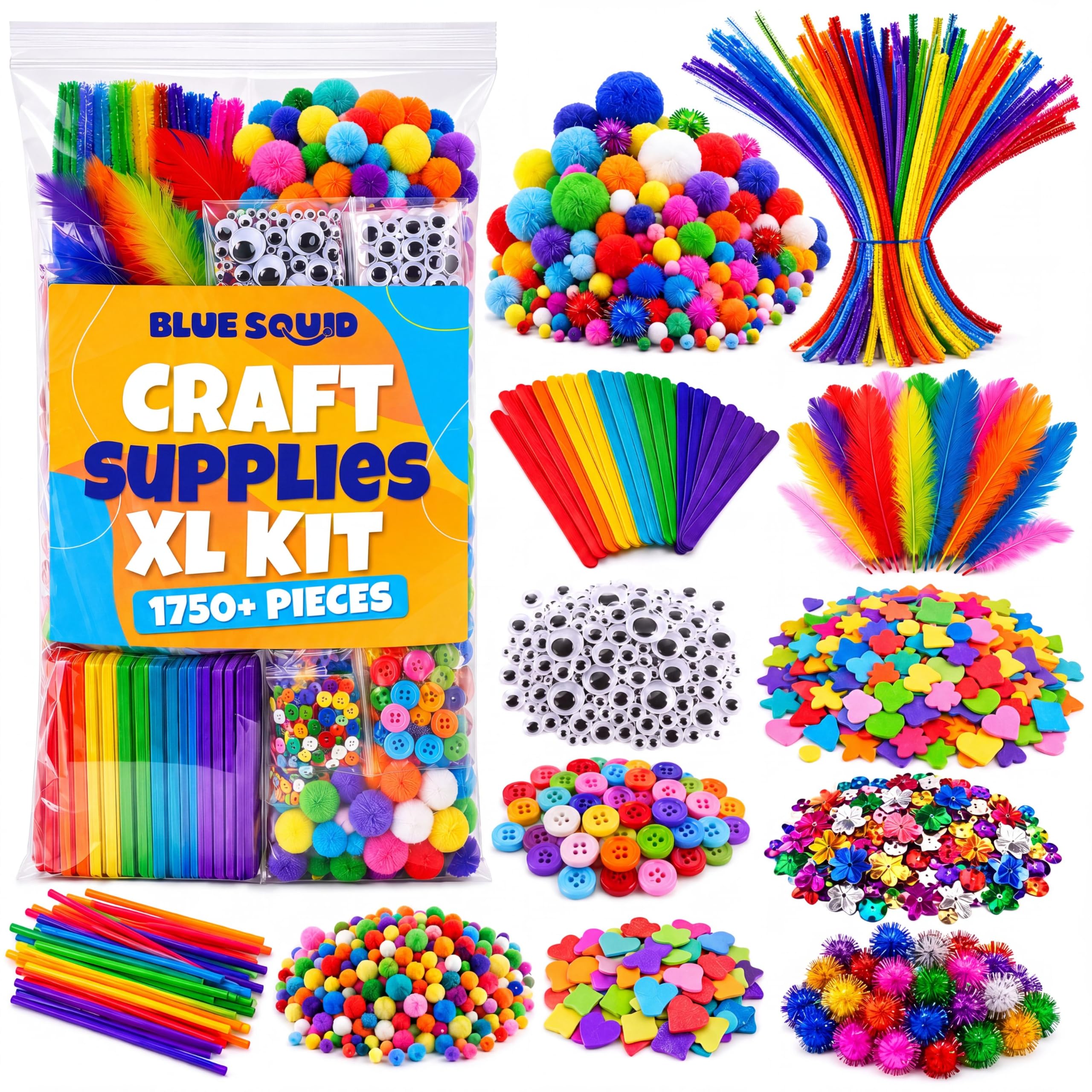 1750+pcs Craft Kits for Kids, Ages 4-9 Girl Boys Gifts Arts and Crafts for Kids Craft Kit…