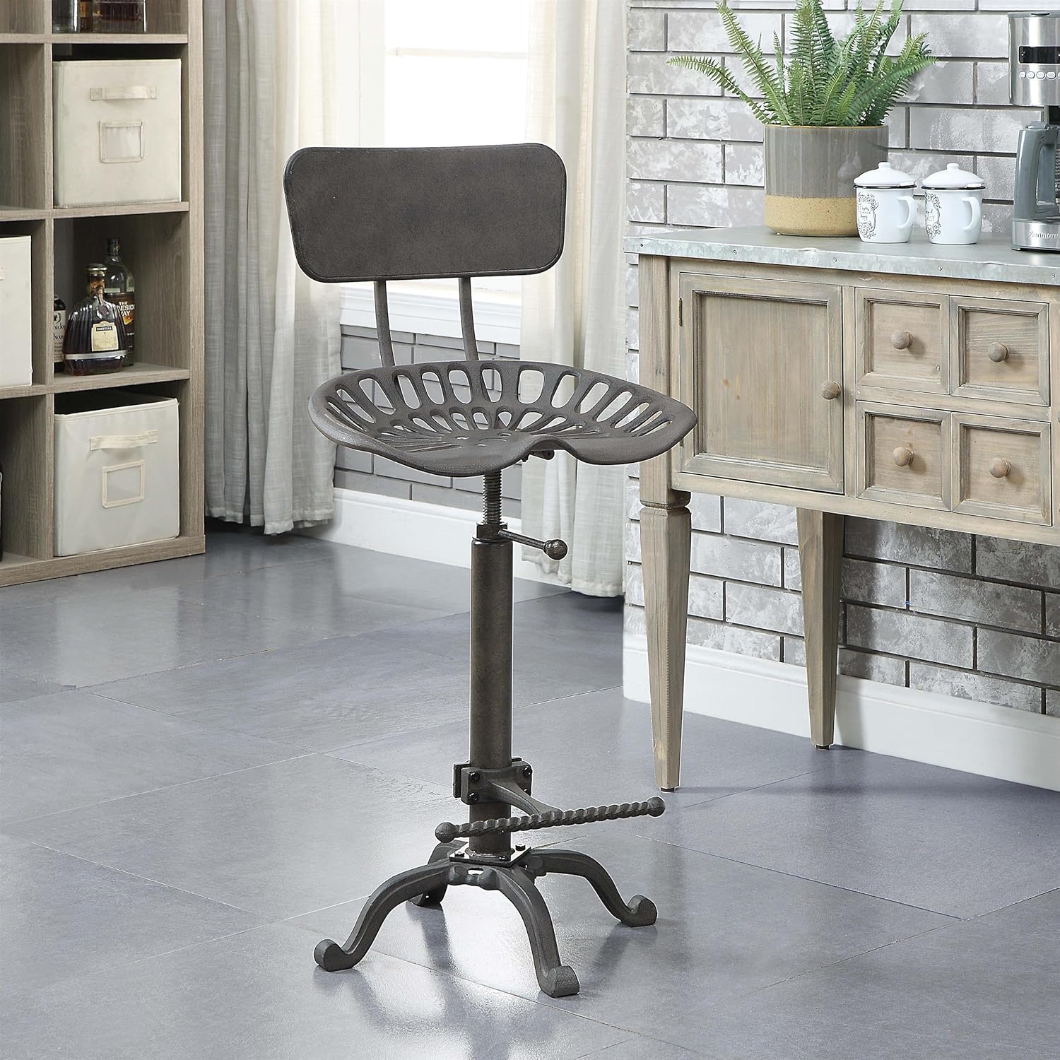 August Adjustable Bar Stool in Gray