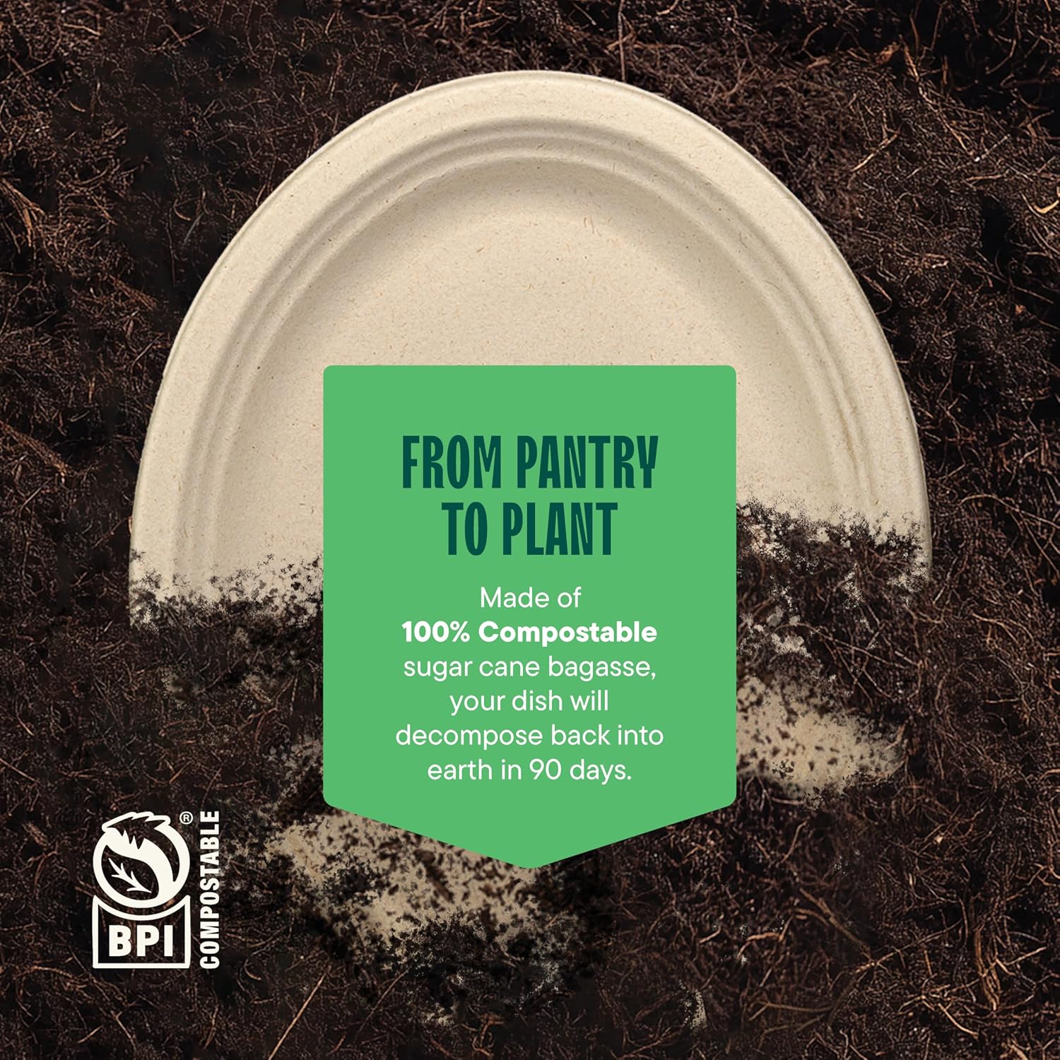 100% Compostable Oval Paper Plates 12.5 inch [500-Bulk Pack] - (PFAS-Free) - (BPI Certified) Heavy Duty, Eco-Friendly, Biodegradable Bagasse Dinner Plates - Natural Brown 12.5" Plate