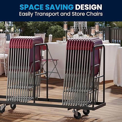 Miniatura 4 de Flash Furniture Hercules Series Silla plegable de plástico, color rojo, paquete de 4, capacidad de peso de 650 libras, cómoda silla para eventos,