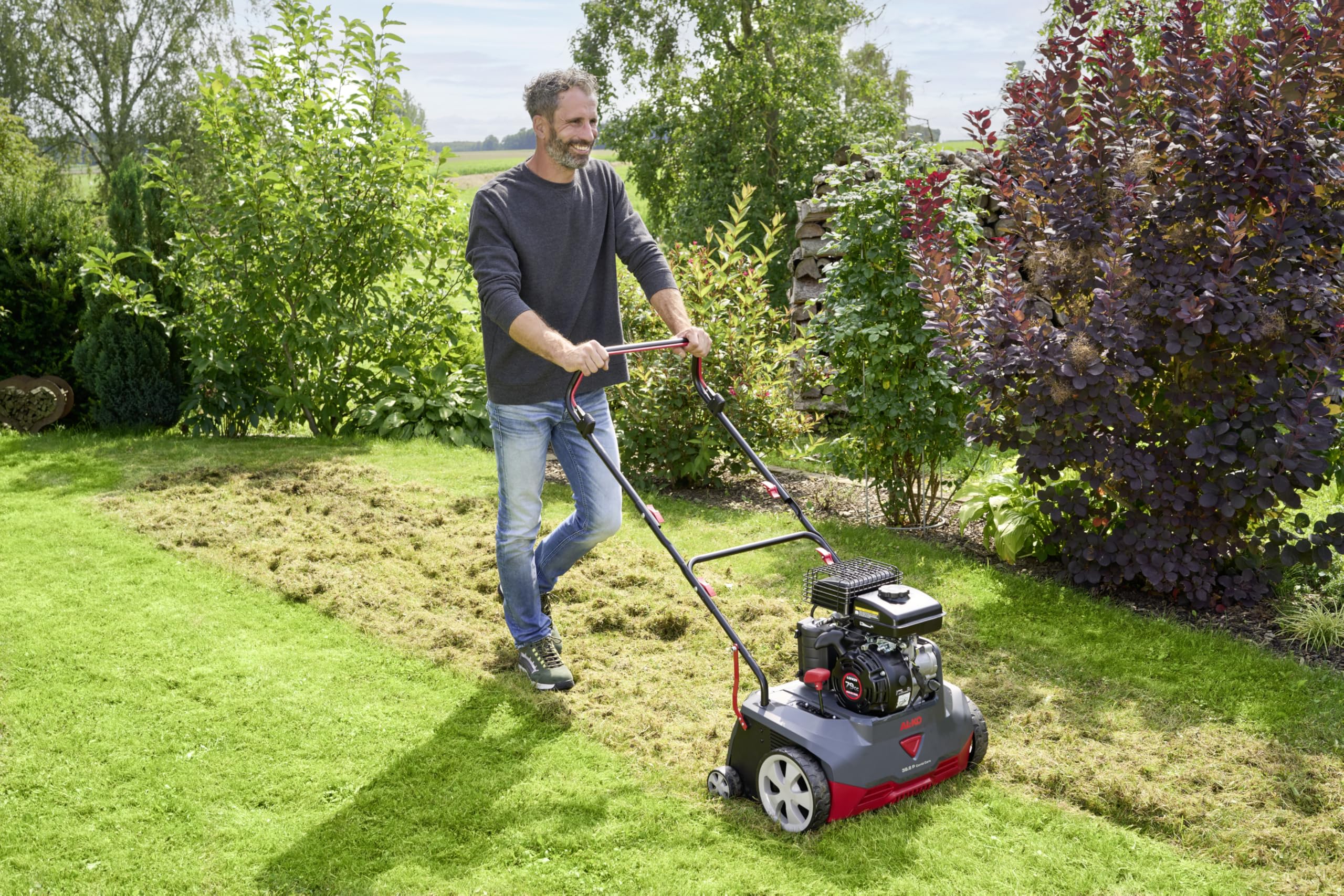 AL-KO Benzin-Vertikutierer 38.6 P Combi Care, 1.4 kW Motorleistung, 38 cm Arbeitsbreite Vertikutieren und Lüften, 5-fache Höhenverstellung, für Flächen bis 1200 m²