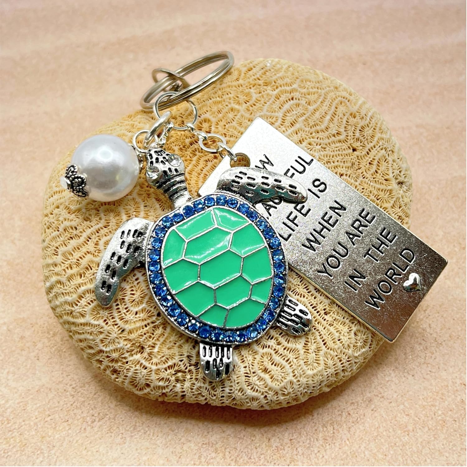 Sea Turtle Keychain, Quote Keychain, Valentines Day Gifts for Wife, Birthday Gifts for Her - Image 3