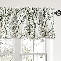 Vista 17 de DriftAway Cenefa con forro de lino de doble capa con aislamiento térmico para oscurecer la habitación, cenefas opacas de 3 pulgadas, bolsillo