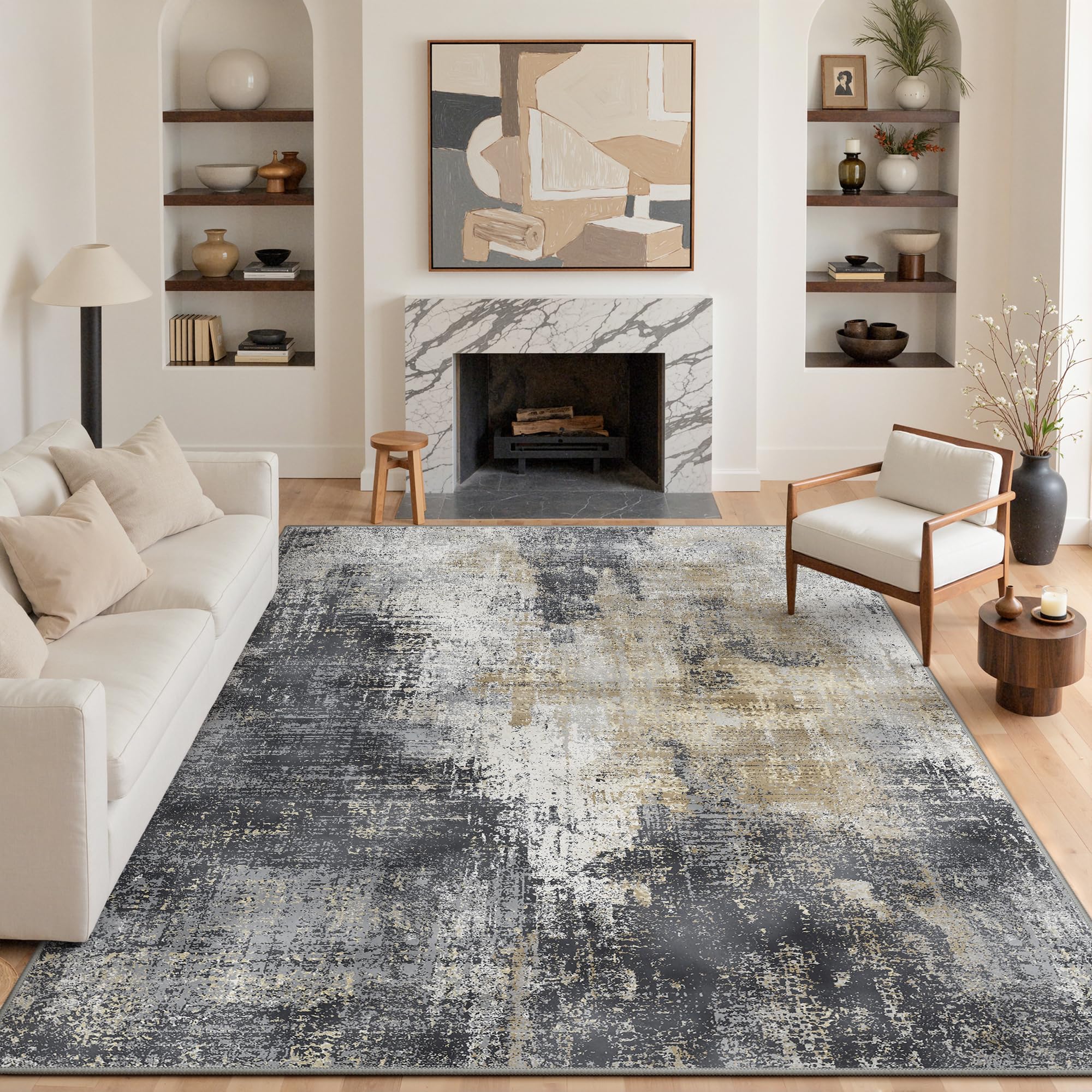 BEIMO Moderner Groß Wohnzimmer Teppich, Waschbar & rutschfest, 200x290 cm