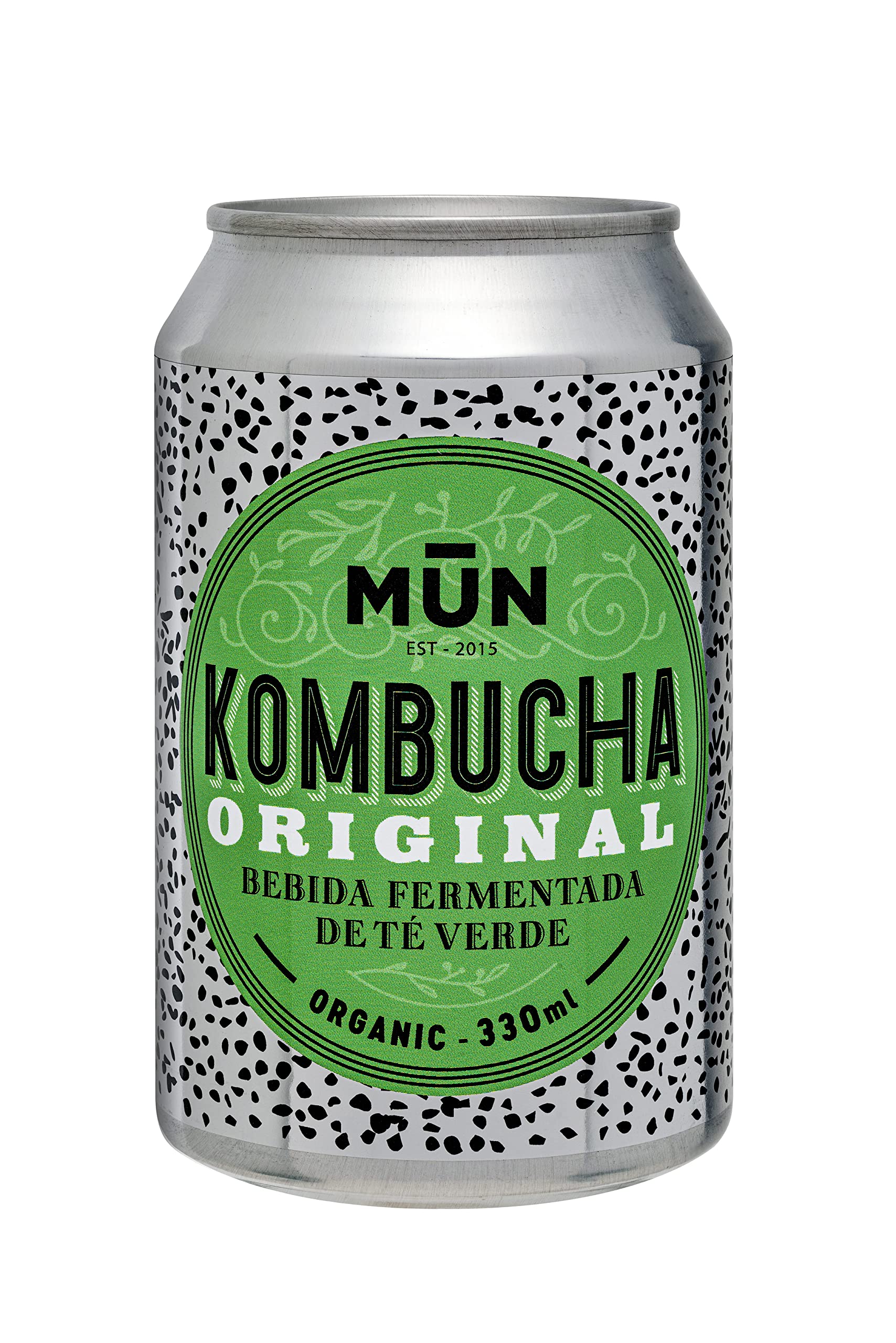 Mūn Ferments Té Kombucha Original Pack 12x330ml-Bebida Ecológica Con Probióticos-Té Verde Kombucha-Sin Azúcar Y Baja En Calorías - Latas Libres De BPA - Infusión Fermentada Artesanal - Libre De Gluten