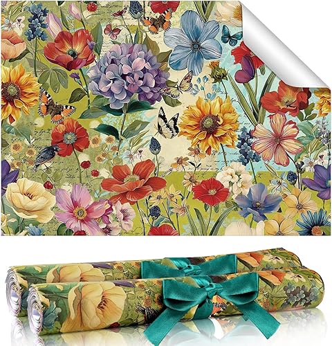 Vista 12 de BBTO 20 hojas de forros de cajones perfumados con lazo rosa para aparadores de 15.8 x 22 pulgadas, forros de papel aromáticos para cajones