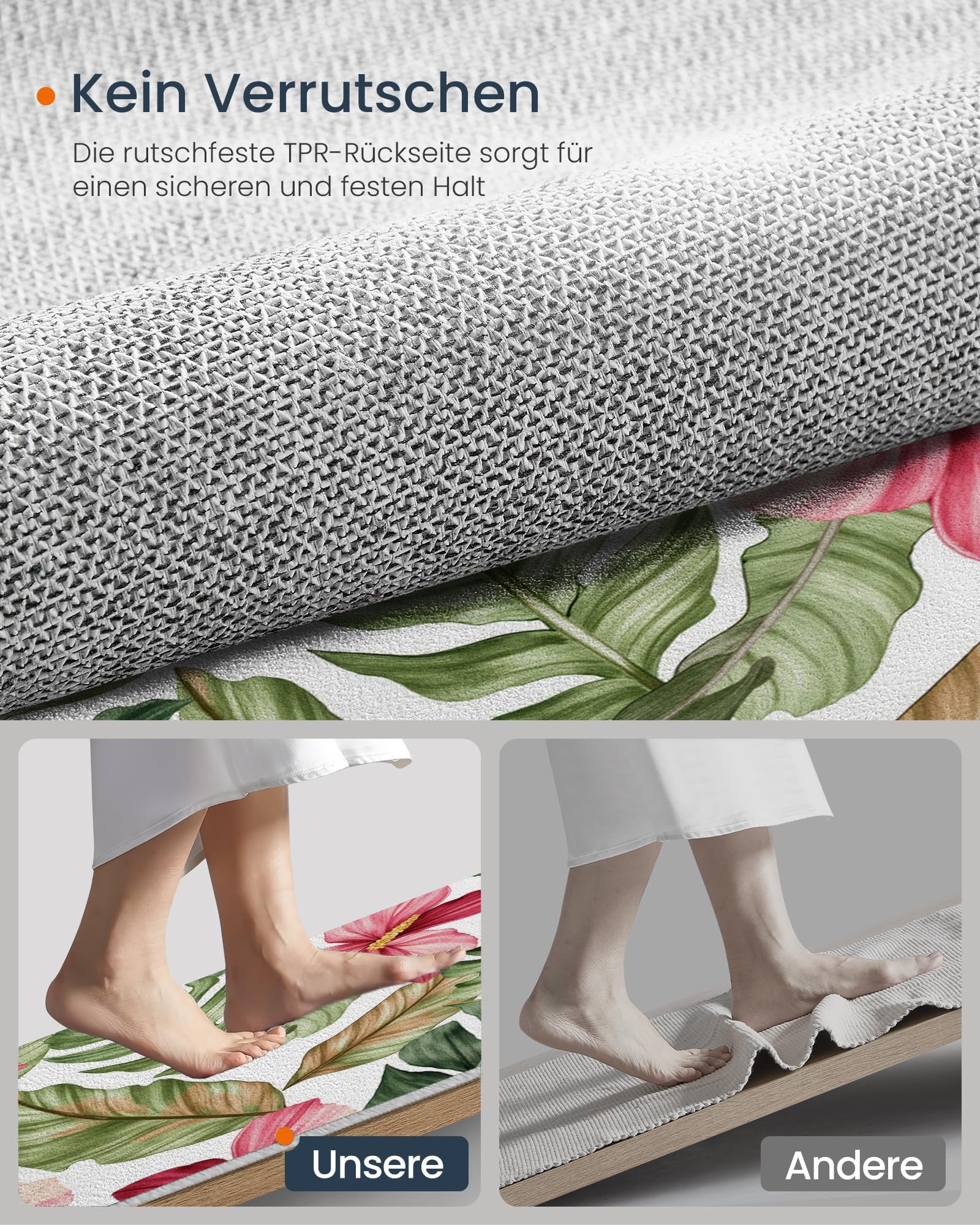 Fleurs aquarelles Tapis Salon Rond 180cm Lavable en Machine Rug