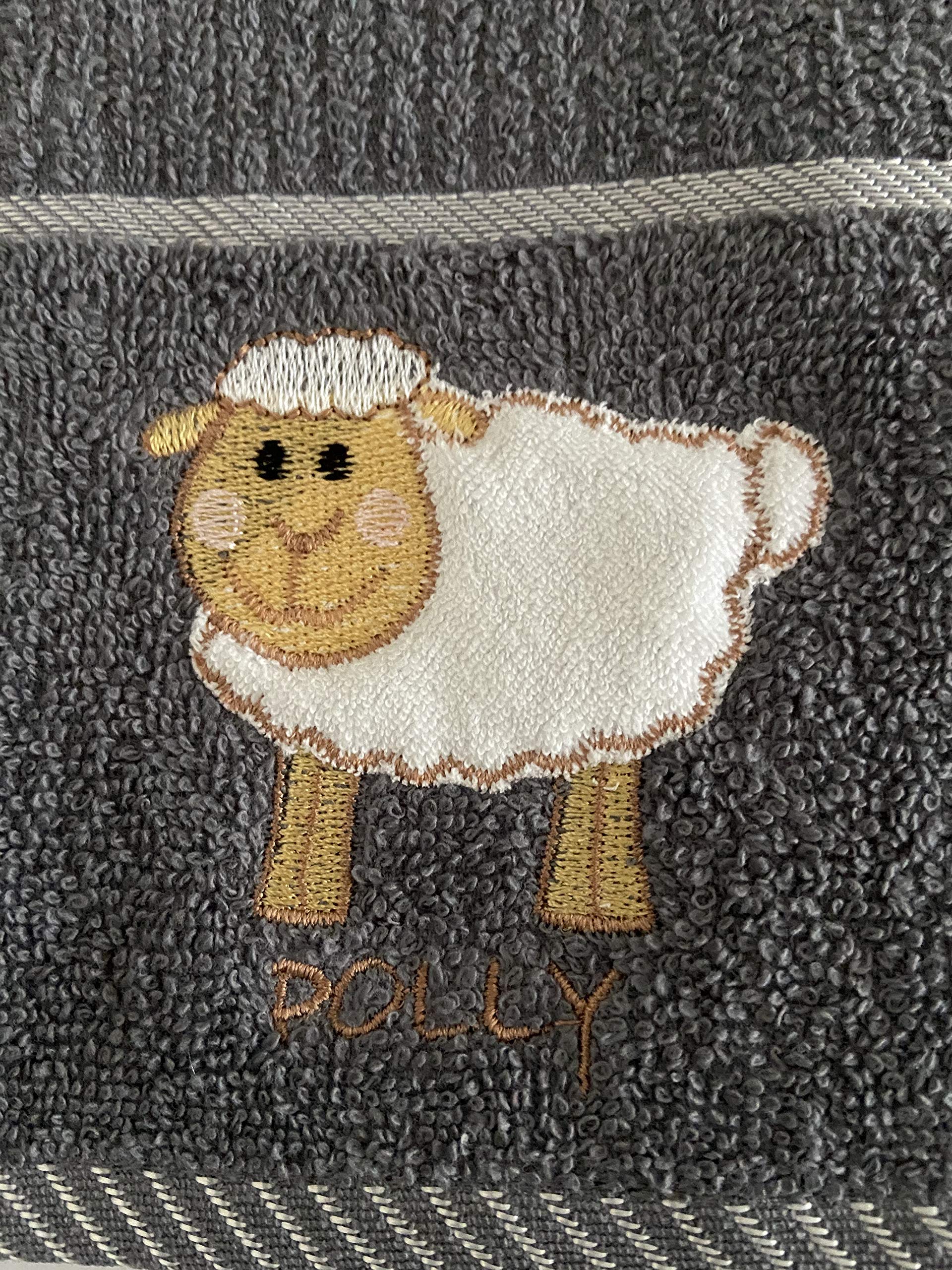 Riggs Grey 100% Cotton 3 Pack Polly The Sheep Design Kitchen Hand Tea Towels In
