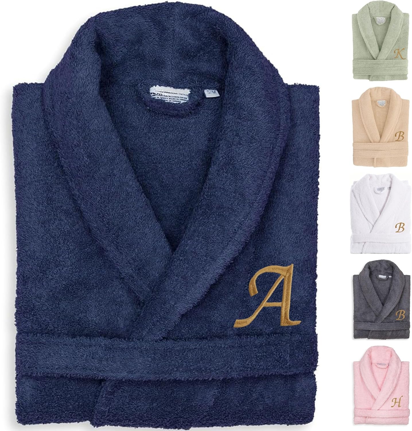 Aristocrat Custom Embroidered 100% Turkish Cotton Bathrobe Personalized Robe, Soft Terry Cloth Unisex Bathrobe