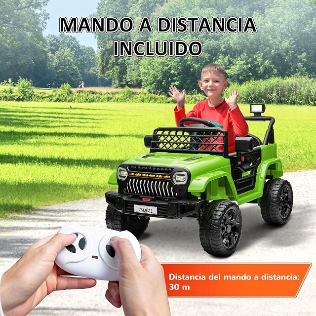 Foto 6 de 8 de AIYAPLAY Coche Eléctrico para Niños +3 Años 12V con Mando Distancia Verde