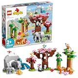 DUPLO Wild Animals of Asia 10974, Bricks Set with Panda & Elephant Baby Animal Toy Figures Plus Sounds, Toys for Toddlers, Girls & Boys Age 2-5