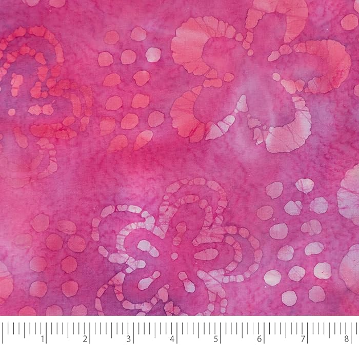 Buy Singer FABRICS100 Cotton, Batik Collection, Pink Flower, Cut by