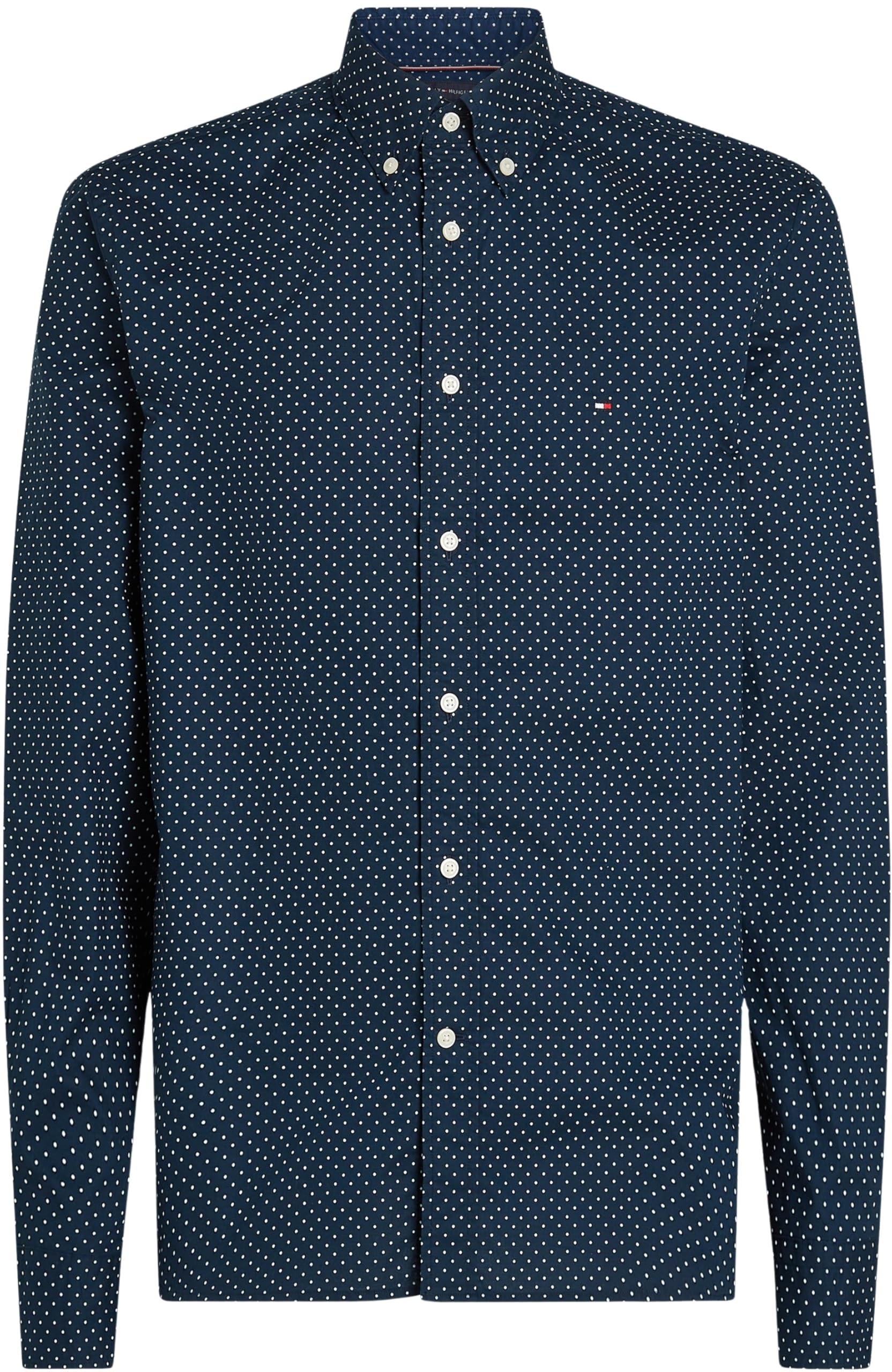 Tommy Hilfiger Uomo Camicia Flex Poplin Polka DOT Regular Fit