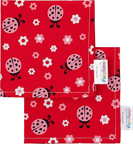 Miniatura 8 de Funkins - Servilletas de tela reutilizables para niños, 12 x 12 pulgadas, 2 capas, gruesas, absorbentes, duraderas, lavables a máquina, etiqueta con