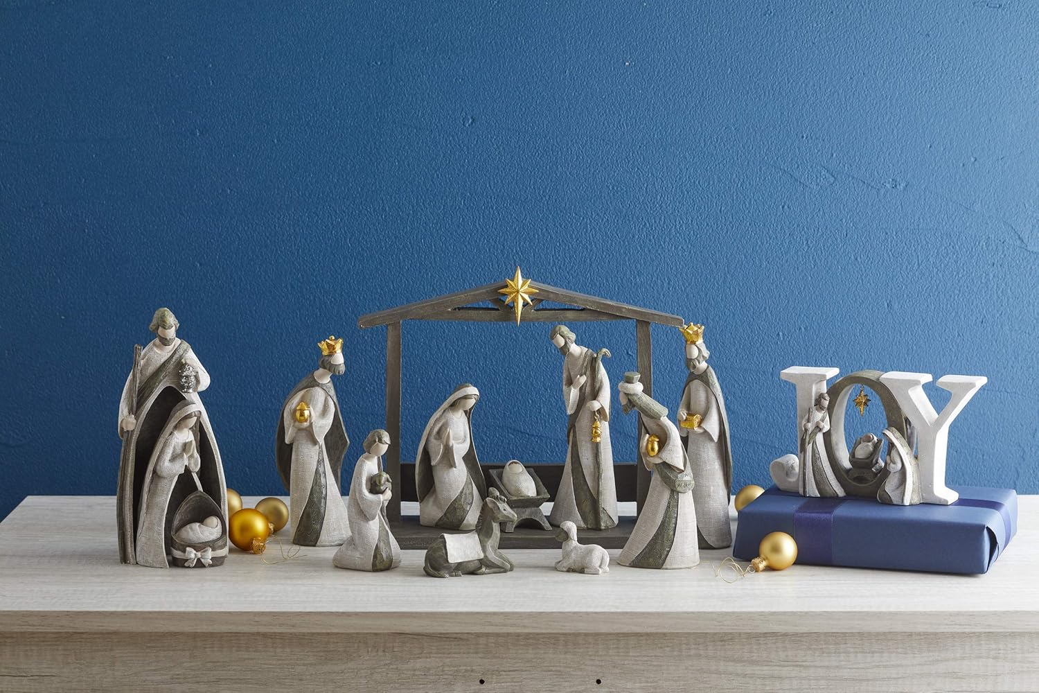 The Nativity Store - Holy Family Silent Night Nativity Set - Manger Scene - Christmas Decorations - Indoor Holiday Decor (10 PC Set)