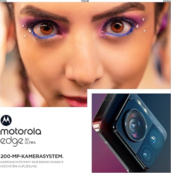 motorola edge30 ultra smartphone (6.7 inch fhd + display 200 mp camera 12/256 gb 4610 mah android 12) interstellar black including protective cover and car adapter