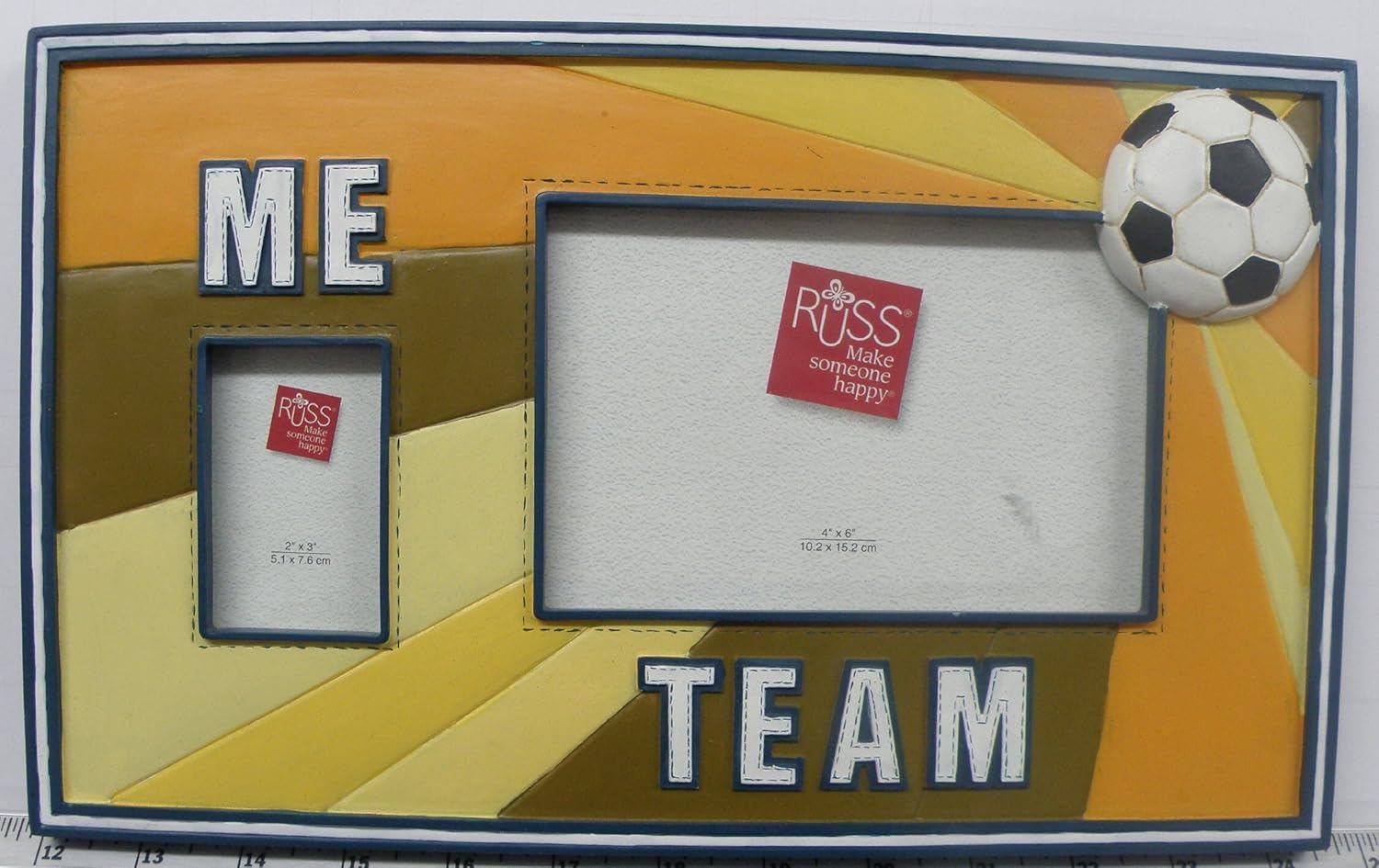 Novelty Team Soccer Picture Frame Holds 4x6 and 2x3