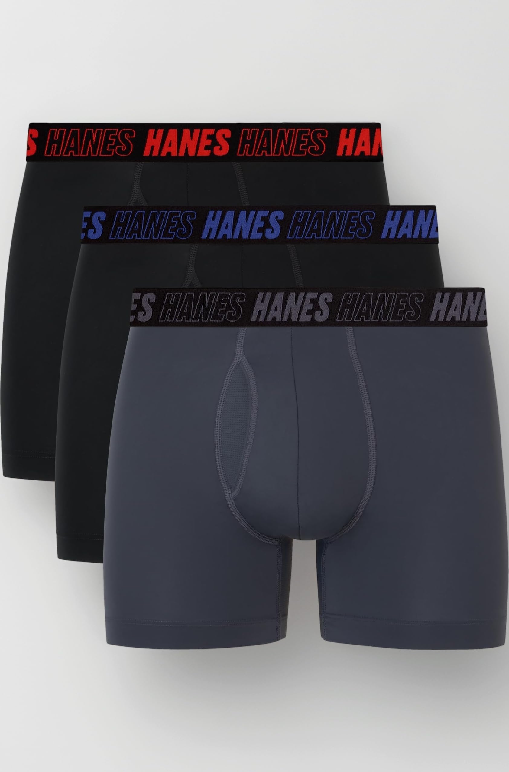 Men's Moves Performance Boxer Brief, Total Support Pouch, Regular, Trunk, and Long Leg, 3-pack