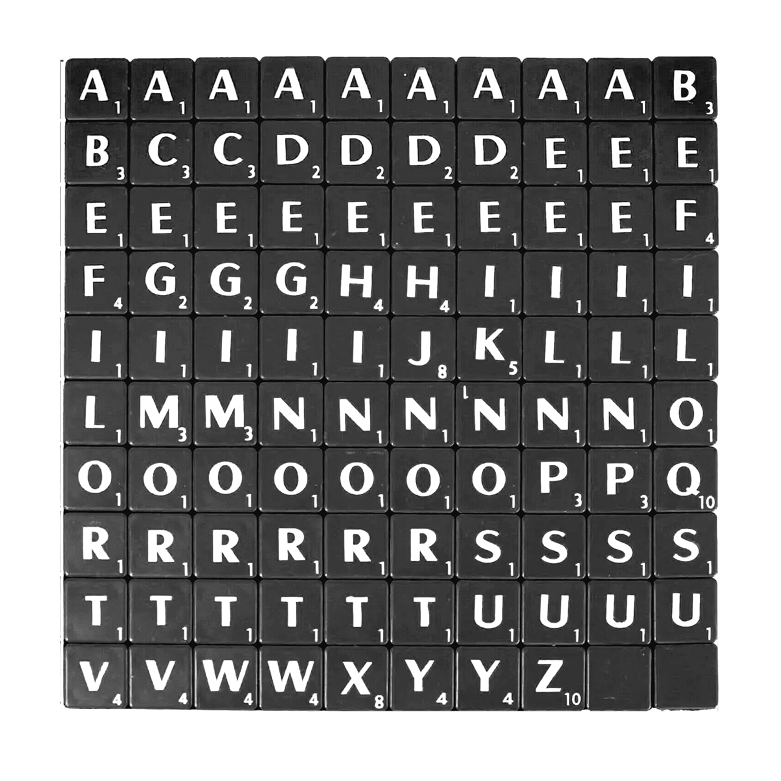 Black Plastic Alphabet Letter Tiles for Arts & Crafts, Smooth Lightweight Craft Letters for DIY Projects, Scrapbooking, Name Boards, Jewellery & Decor (100 Pieces)