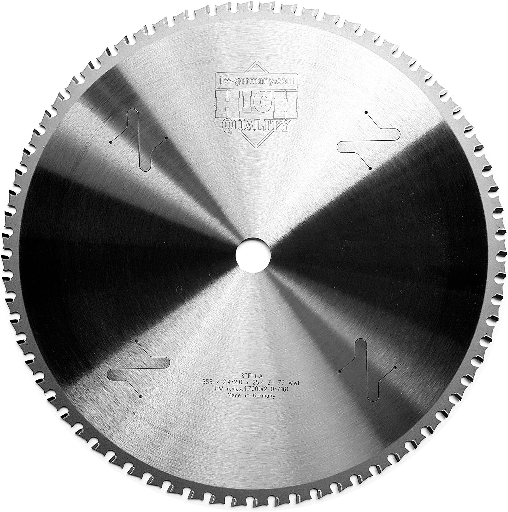 JJW Stella Germany Carbide Circular Saw Blade 355 x 25.4 mm, 72 WWF 4250980601339 Steel Angle Iron Mild Steel, 1 pc