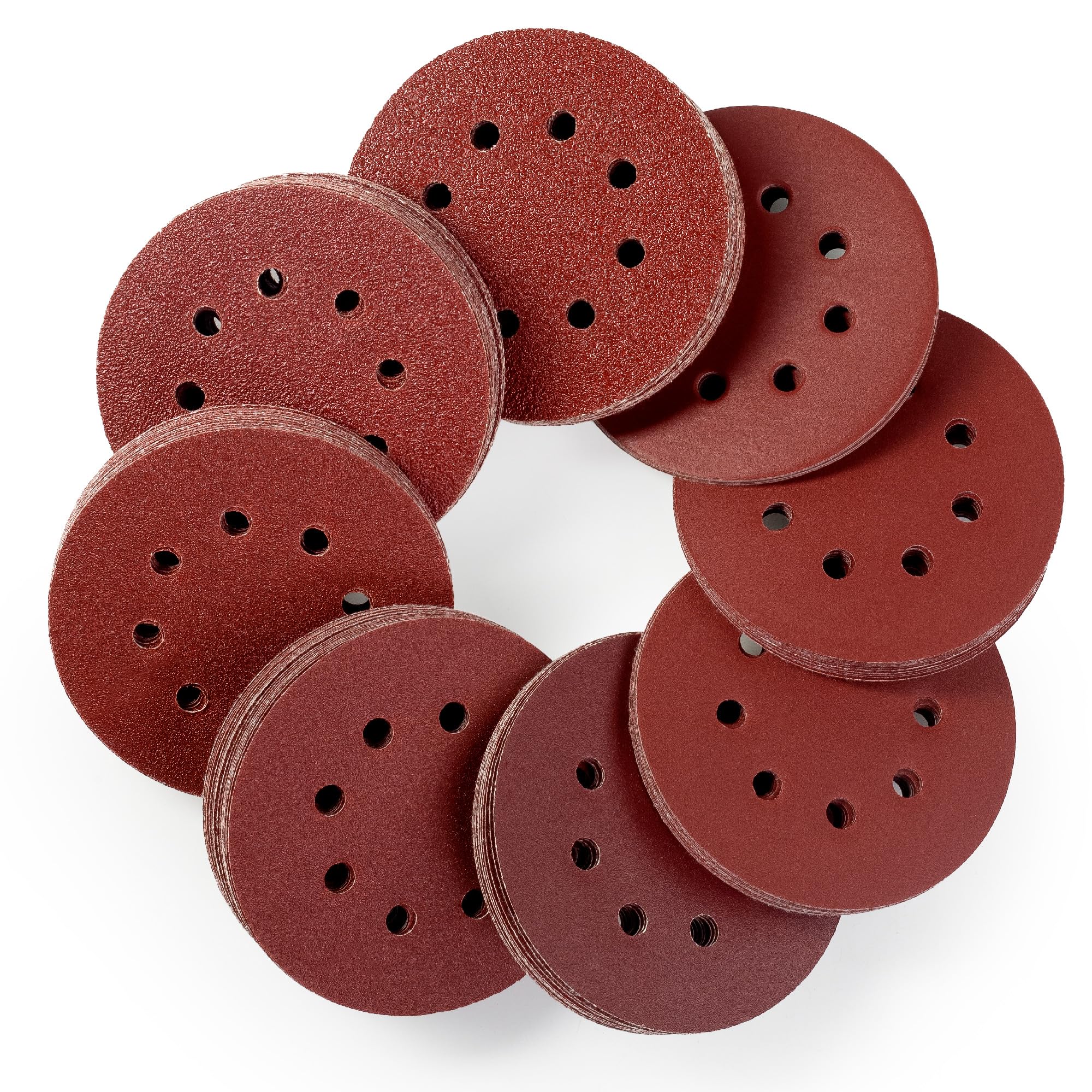 SATC 125mm Sanding Discs 120Pcs Orbital Sander Discs Hook and Loop Sanding Pads for Random Orbital Sander 40 60 80 100 150 180 240 320 400 600 Grits Sanding Discs