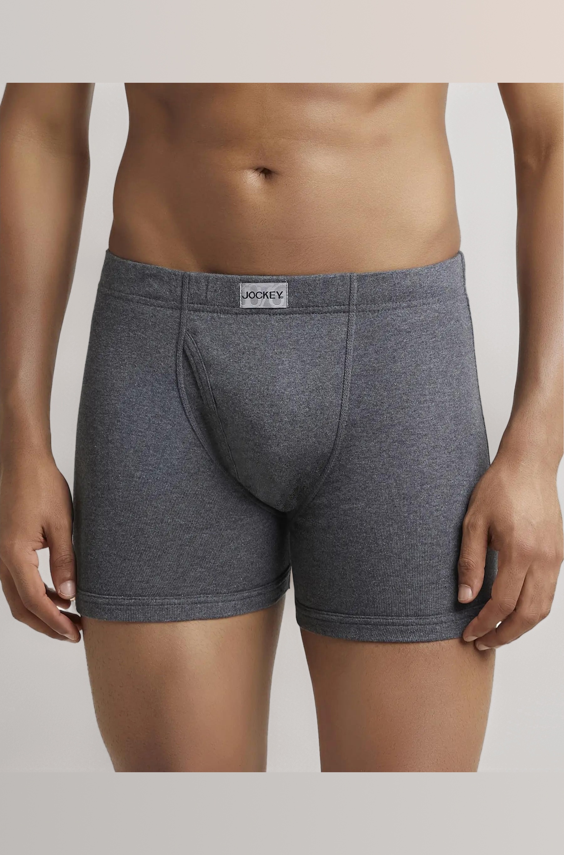 8008 Men's Super Combed Cotton Rib Solid Boxer Brief with Ultrasoft Concealed Waistband