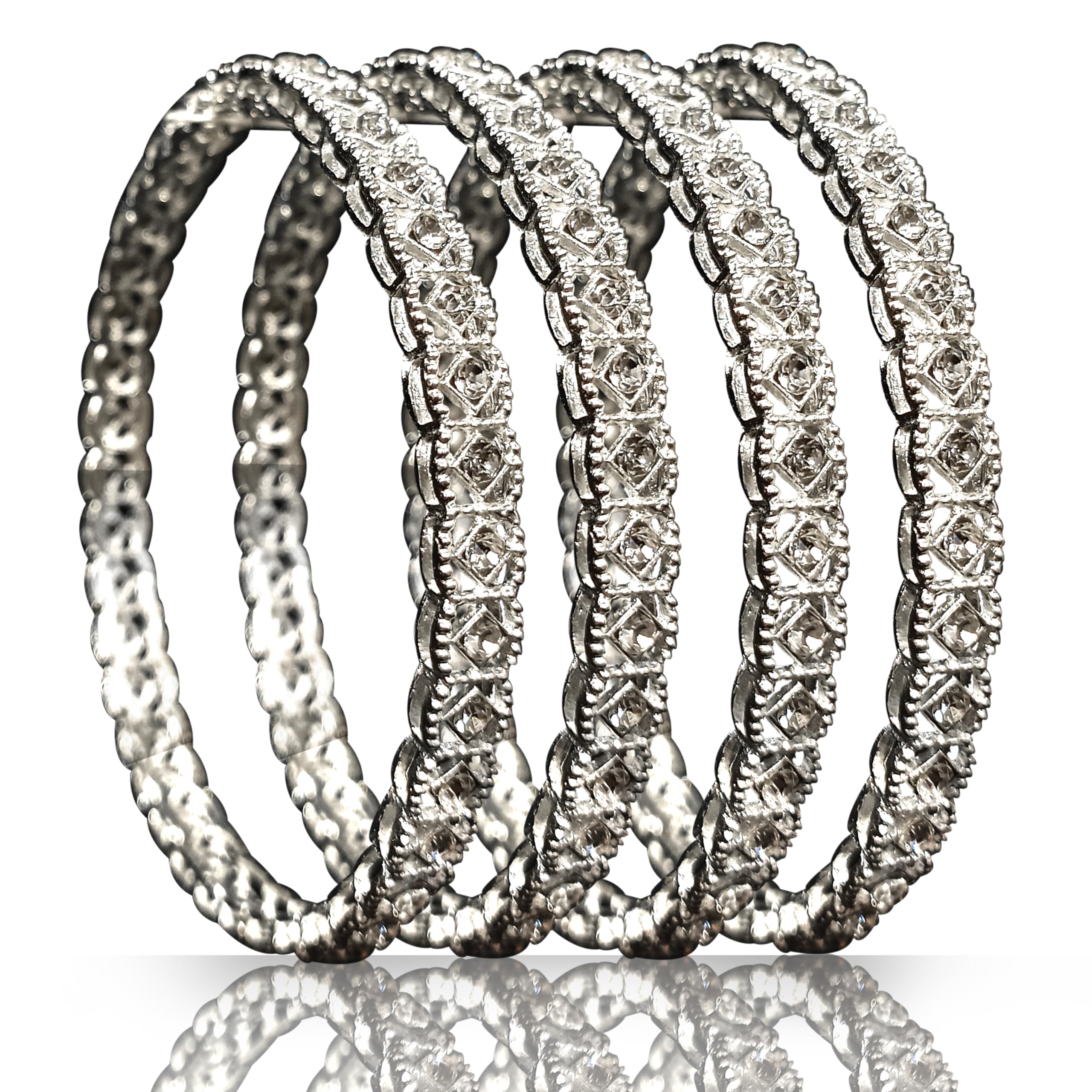 Metal Silver Kada for Girls and Girls and Womens (4 PC, 2.8 (Diameter in inches-2.5)) (B0CP84H9VW) Amazon Price History, Amazon Price Tracker