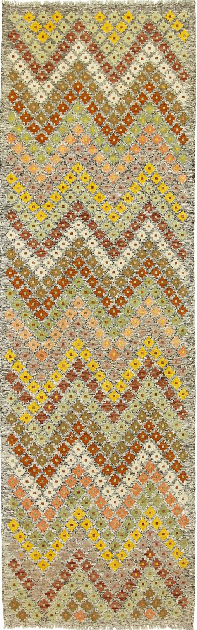 Tapis d'Orient Kilim afghan tissé main en laine de haute qualité 93x292 cm