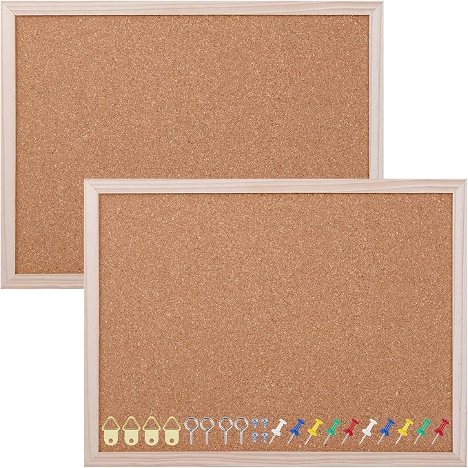 Aodaer Pack of 2 Cork Board Bulletin Board Notice Pin